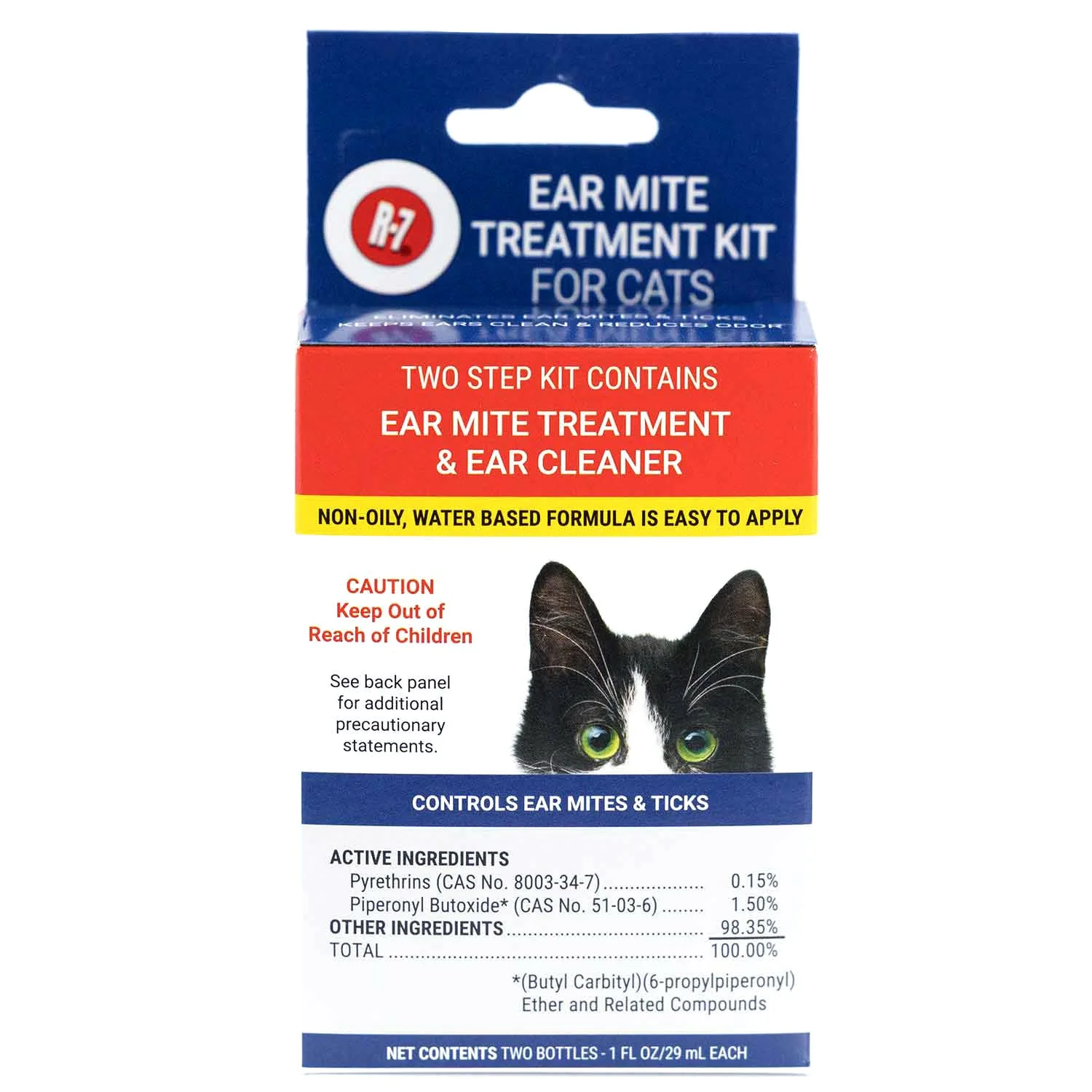 Miracle Care R-7M Ear Mite Treatment & Cleaner Kit for Cats - Image 1