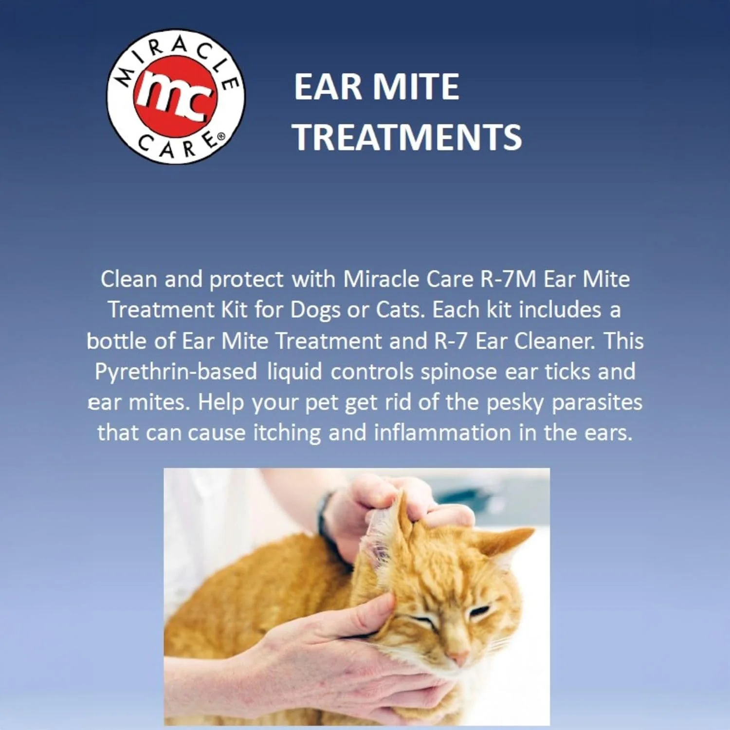 Miracle Care R-7 Ear Mite Treatment & Cleaner Kit for Dogs & Cats - Image 3