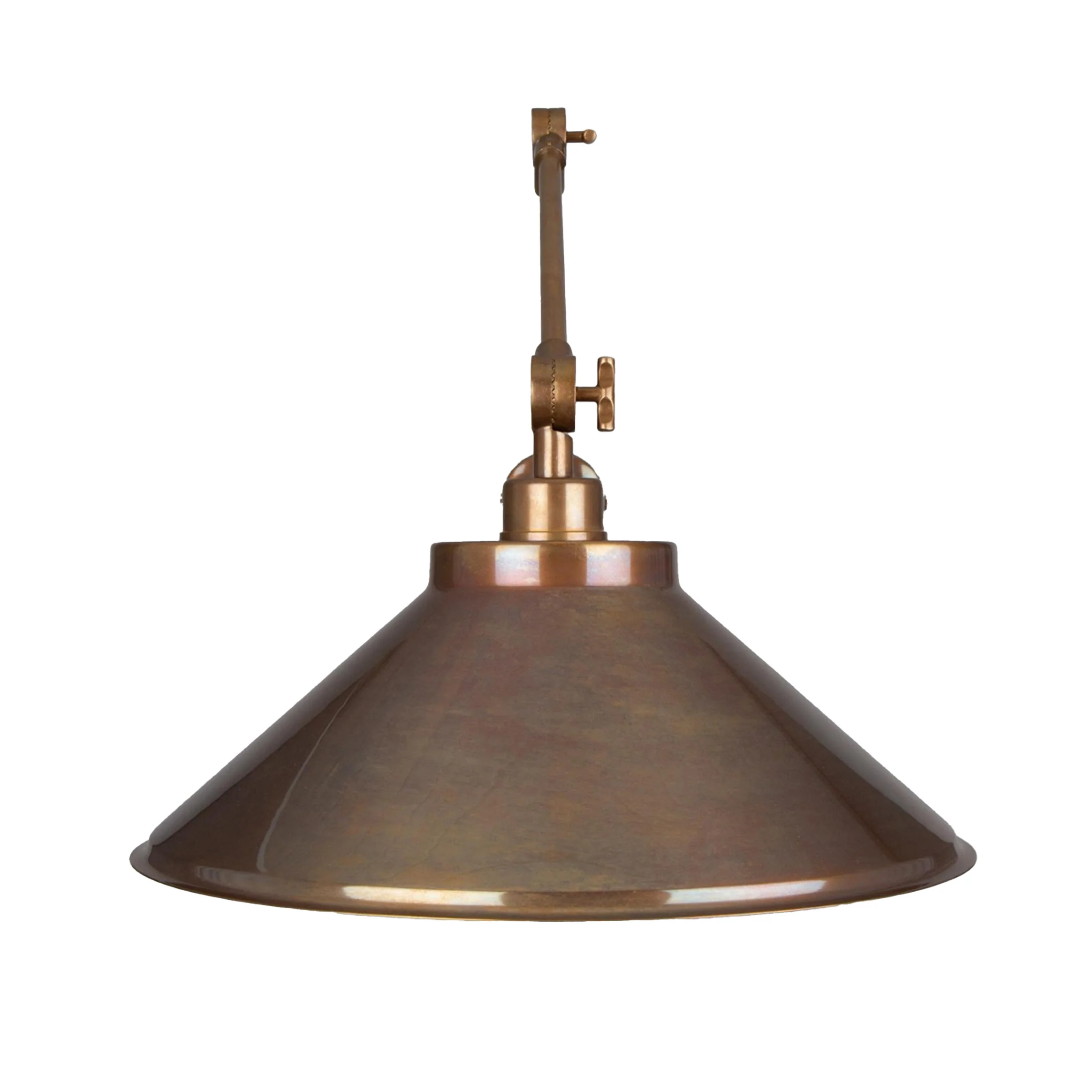 Rio Adjustable Arm Industrial Wall Light with Brass Shade - Image 2