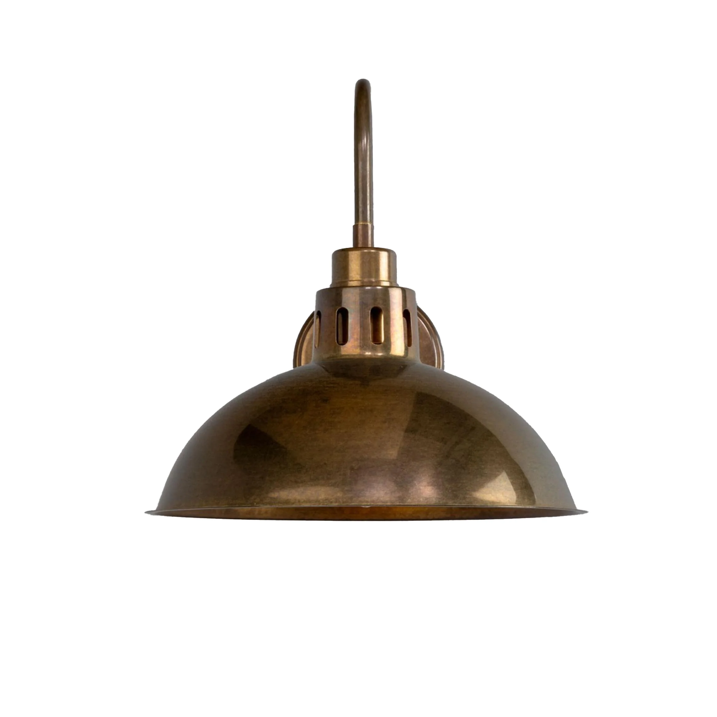 Paris Industrial Brass Swan Neck Wall Light 12" - Image 2