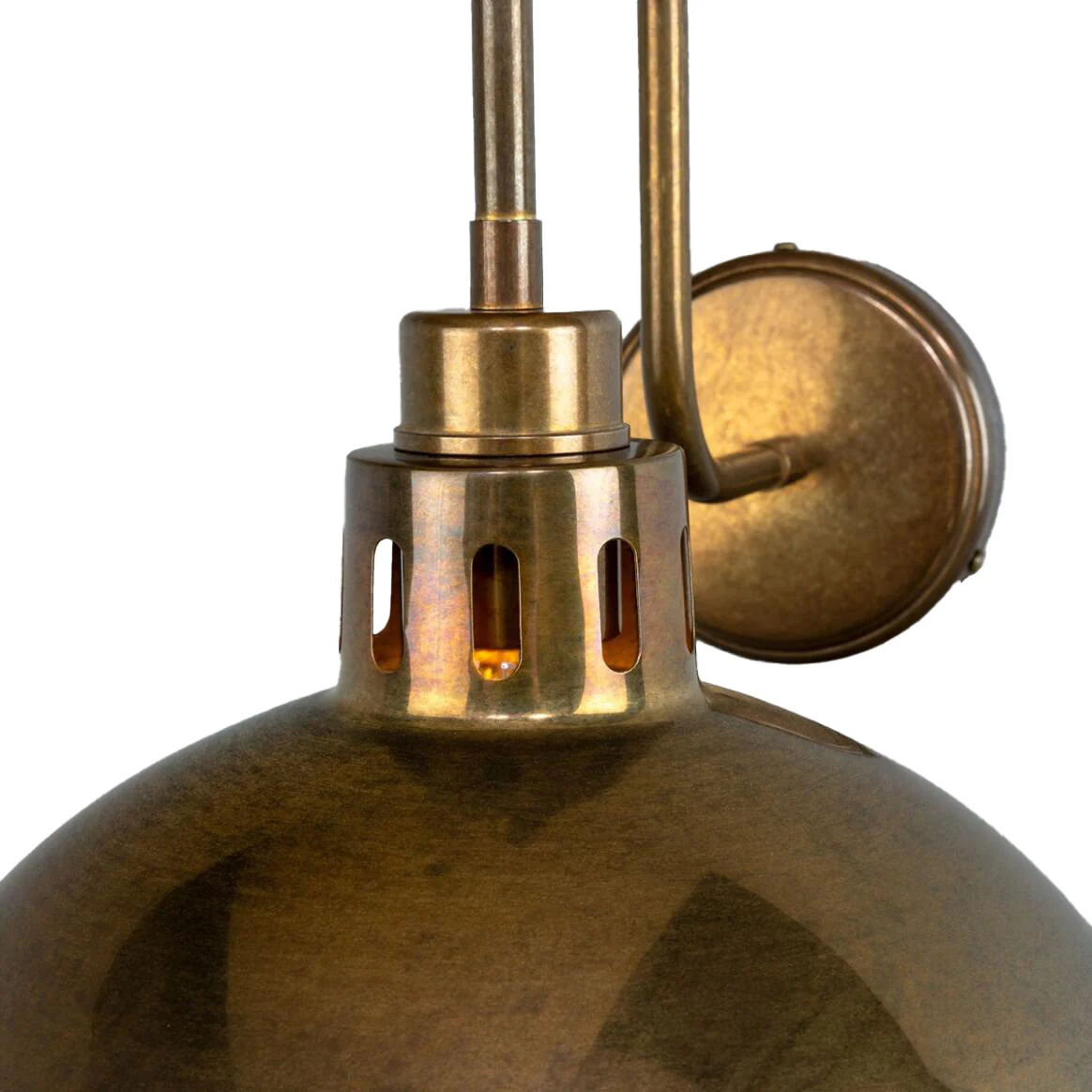 Paris Industrial Brass Swan Neck Wall Light 12" - Image 3