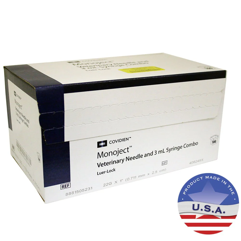 Monoject Luer-Lock (LL) Syringe with Needle Combo - Image 3