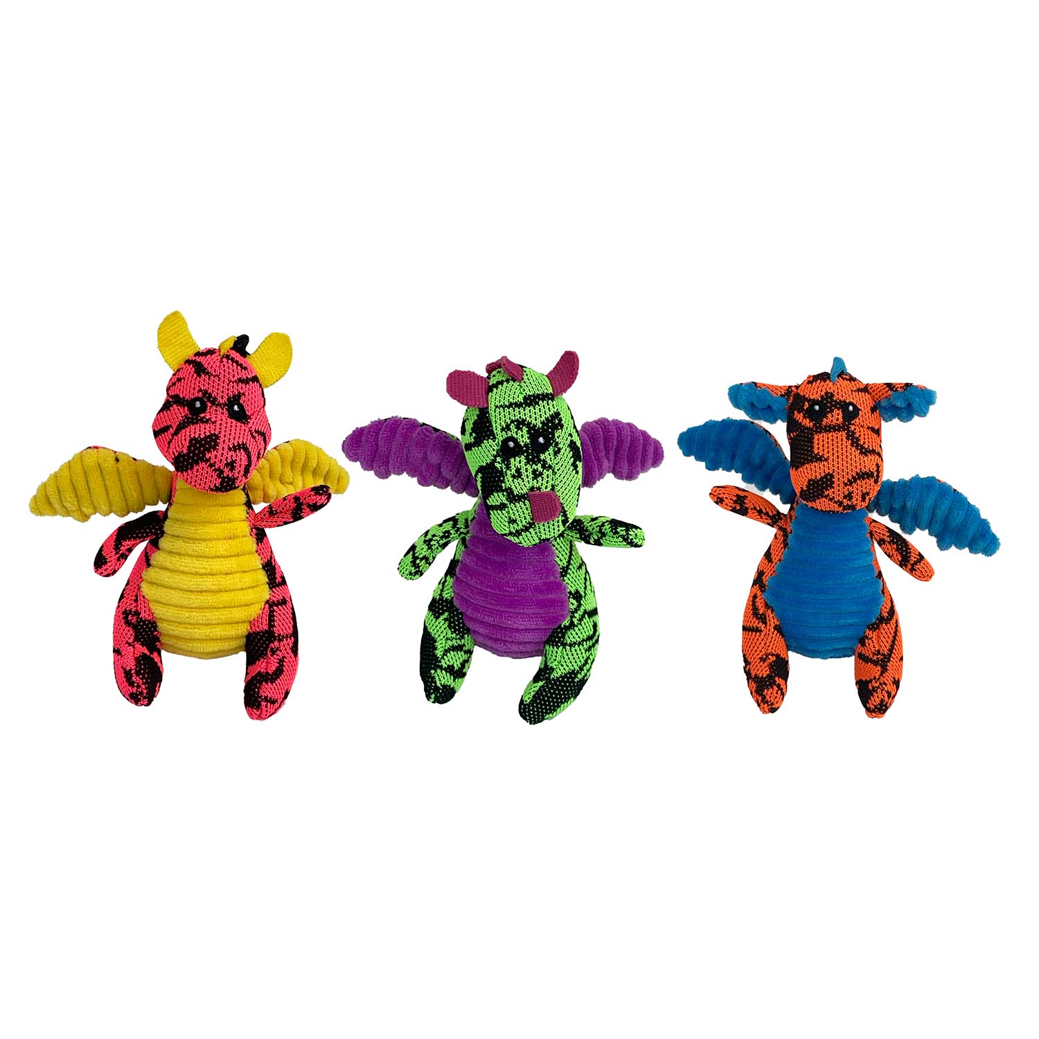 Multipet Dragons Plush Crinkle Dog Toys (Assorted) - Image 1