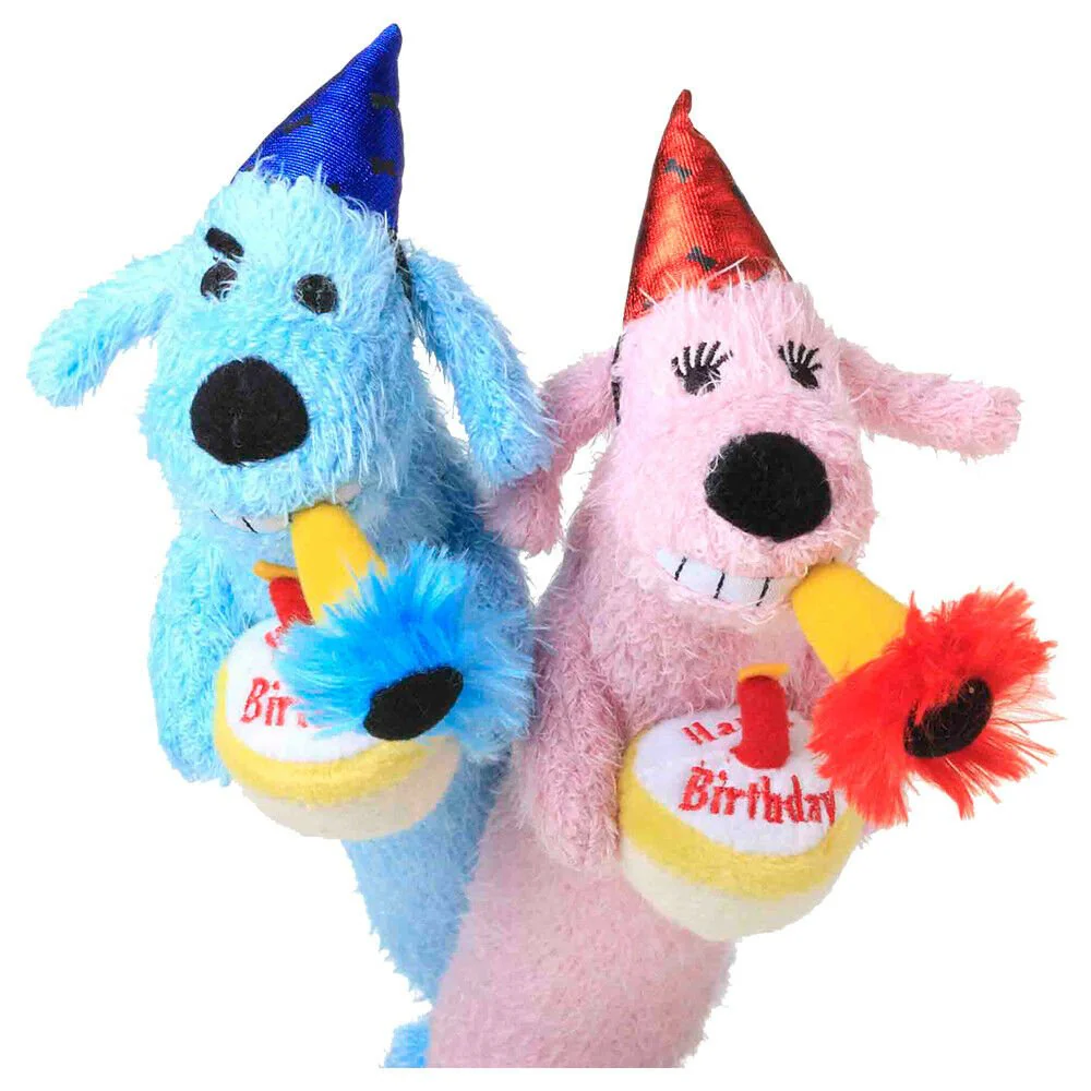 Multipet Loofa, Birthday Dog Toy, Assorted Colors, 12″