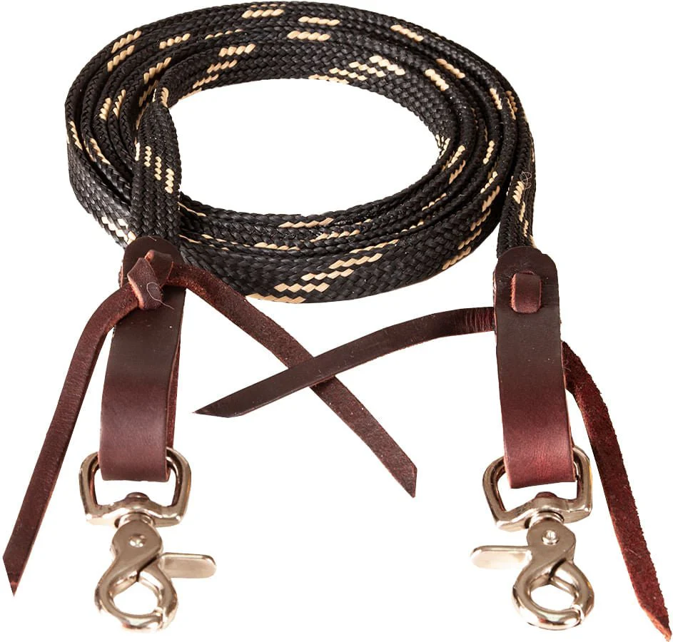 Mustang Flat Waxed Roping Rein, 5/8" x 8' - Image 1