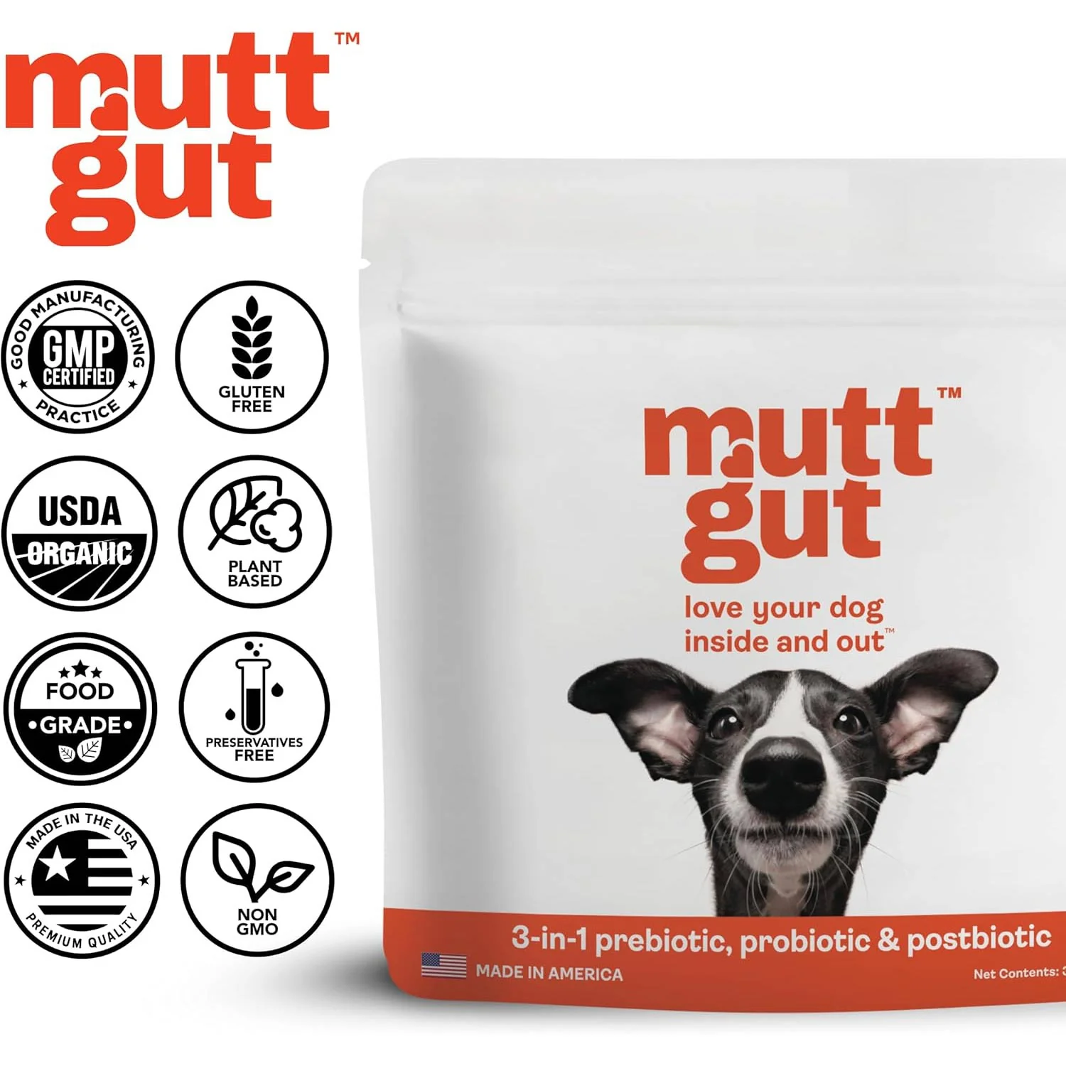 Mutt Gut 3-in-1 Pre + Pro + Postbiotic Supplement for Dogs - Image 2
