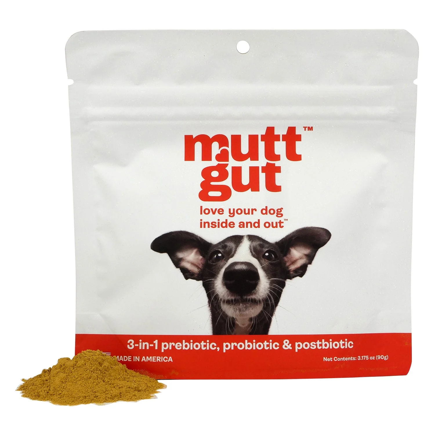 Mutt Gut 3-in-1 Pre + Pro + Postbiotic Supplement for Dogs - Image 1
