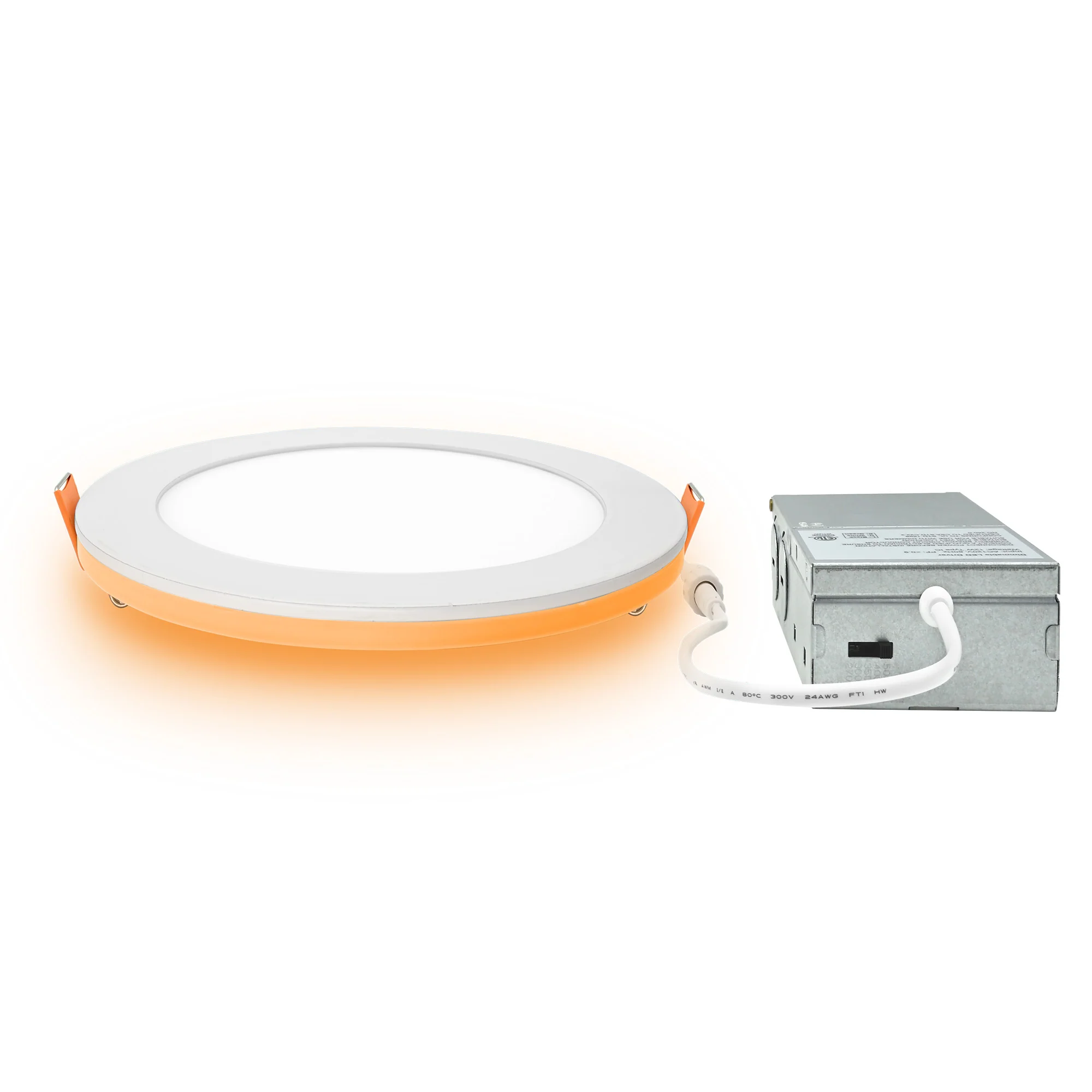 3BRIX 4 Inch 9W Slim Round Ultra-Thin Recessed Downlight with Night Light- 5CCT (27/30/35/40/50K)- 600 lumens #255