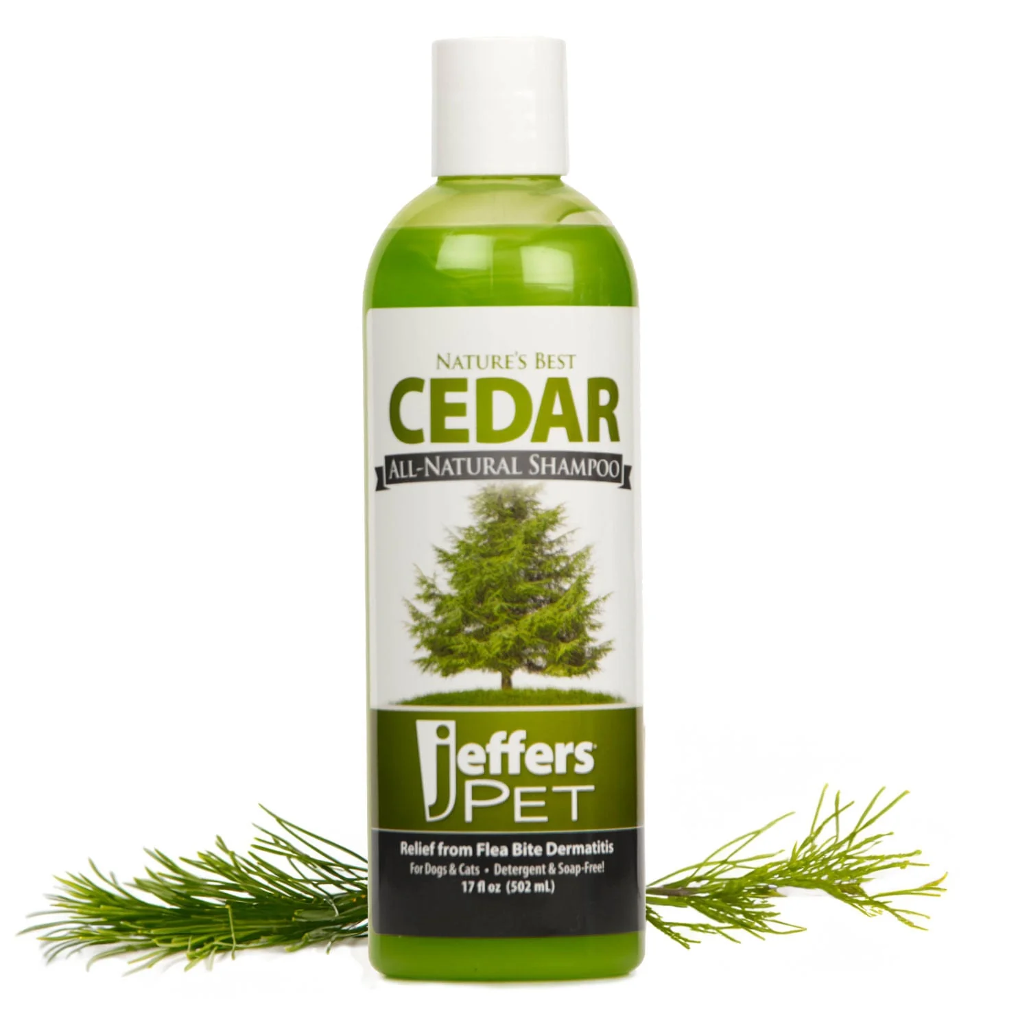 Jeffers Pet Nature's Best Cedar All-Natural Flea Bite Relief Shampoo for Dogs and Cats - Image 1