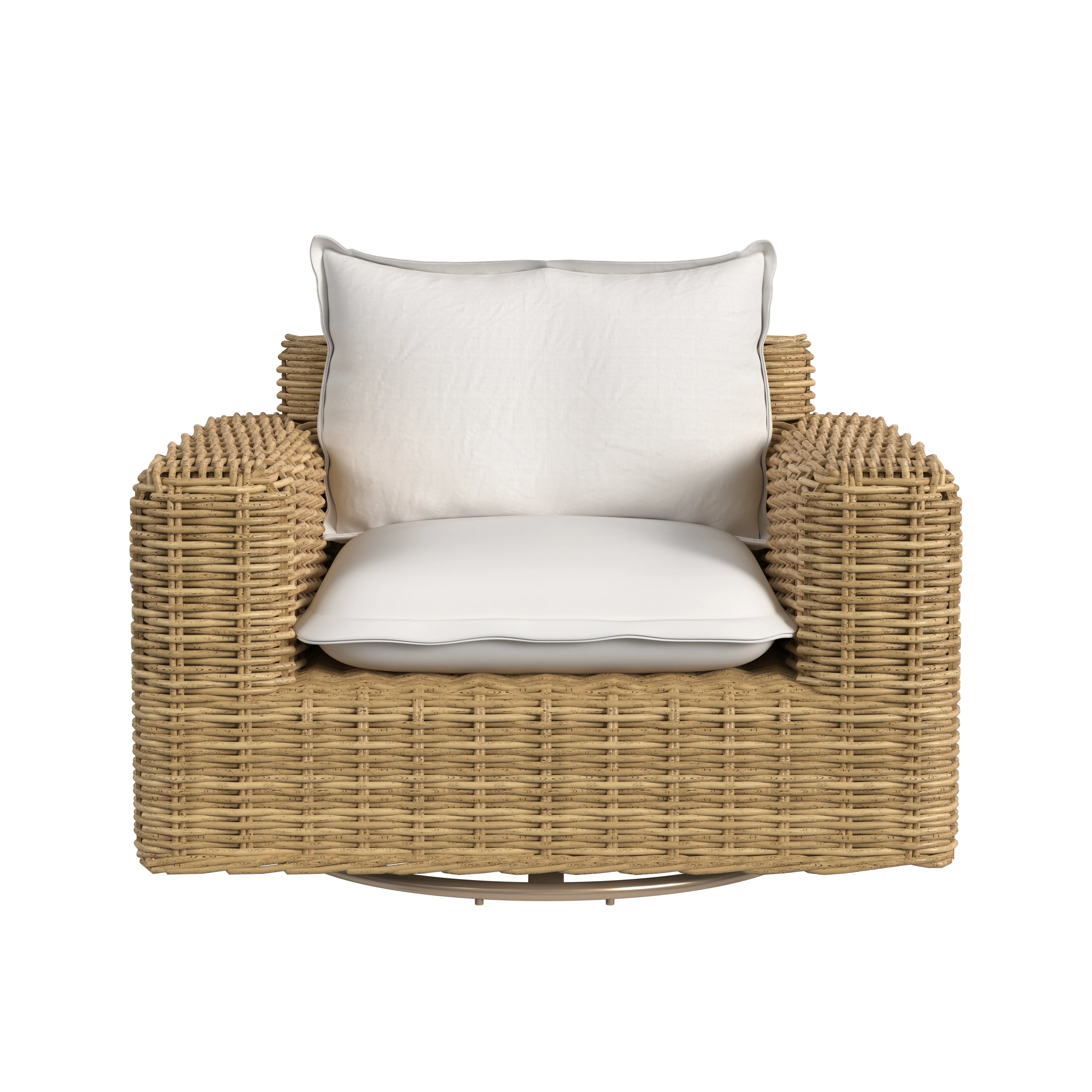 Playa Oversized Swivel Club Chair in Soothe Pearl w/ Flange Welt - Image 2