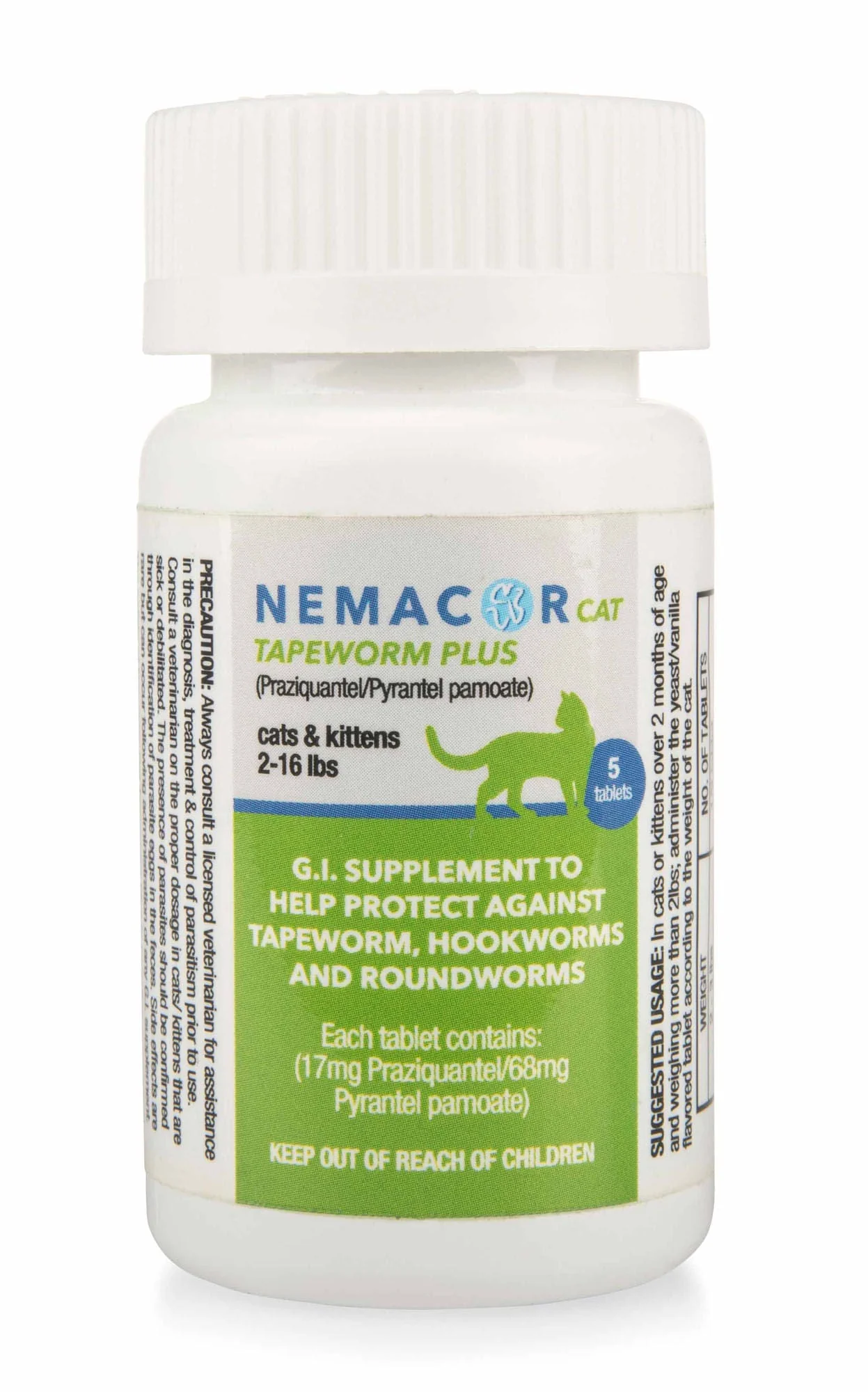 Nemacor Cat & Kitten Tapeworm Plus Dewormer Tablets – Broad-Spectrum G.I. Support - Image 1