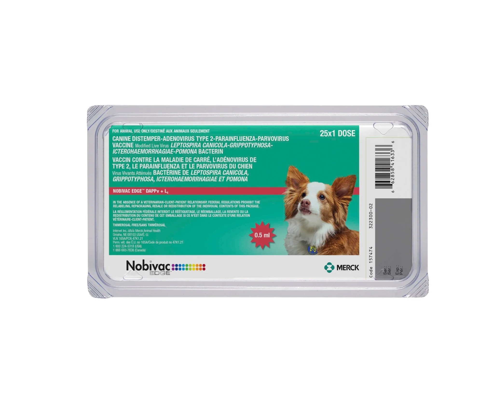 Nobivac EDGE DAPPVL4 Dog Vaccine, 25 x 0.5mL Doses - Image 1