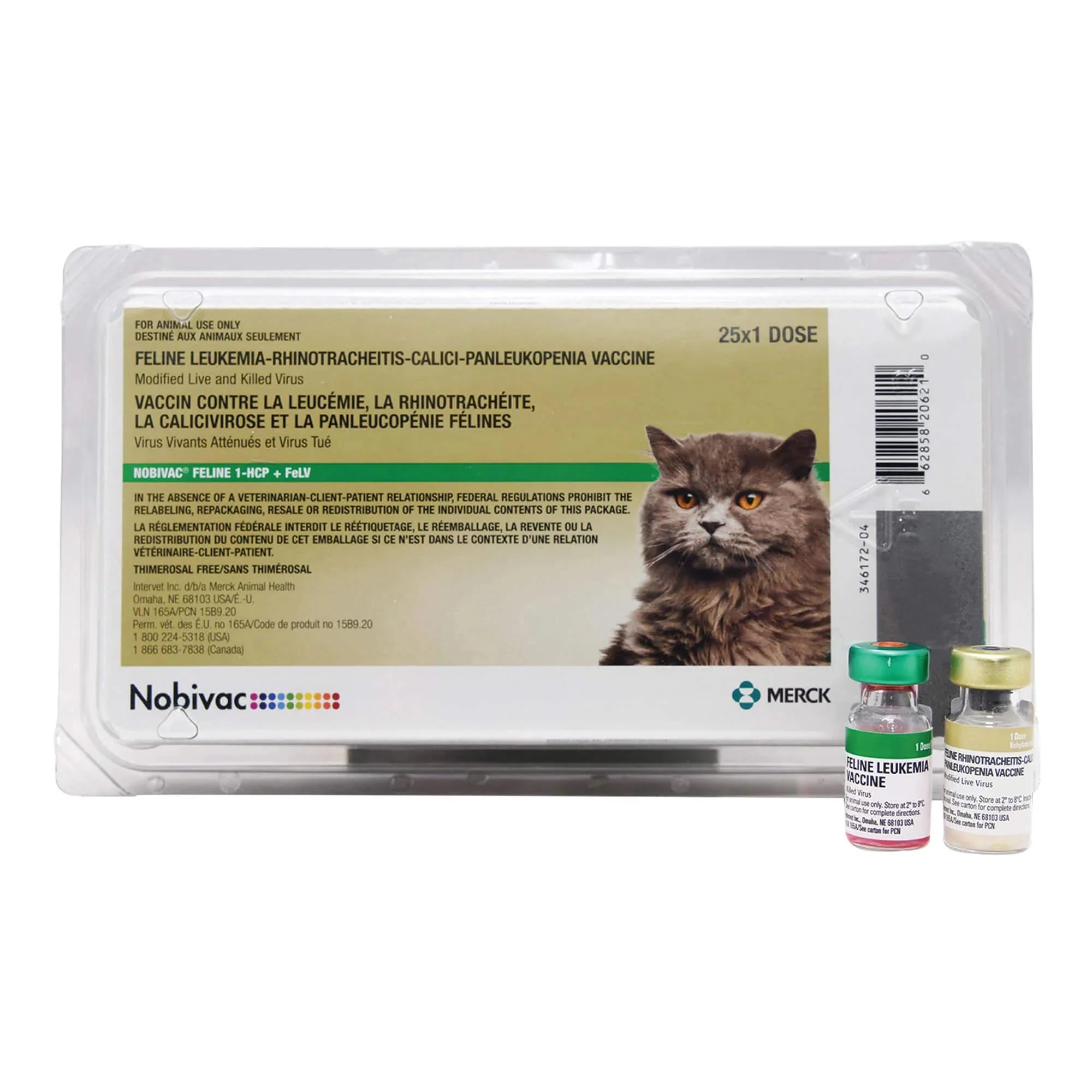 Nobivac Feline 1-HCP+FeLV Cat Vaccine, 25 x 1 Dose - Image 1