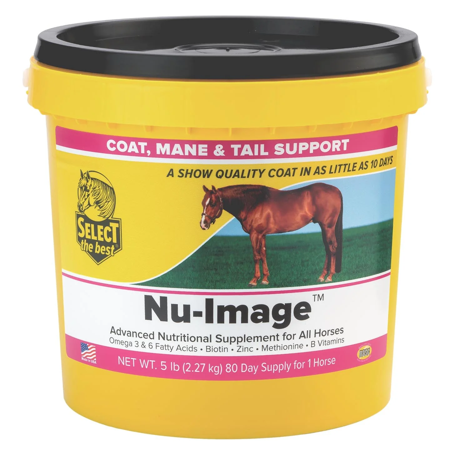 Nu-Image Coat, Mane & Tail Supplement for Horses – Biotin, Omega Fatty Acids & Zinc for Healthy Hair Growth - Image 1