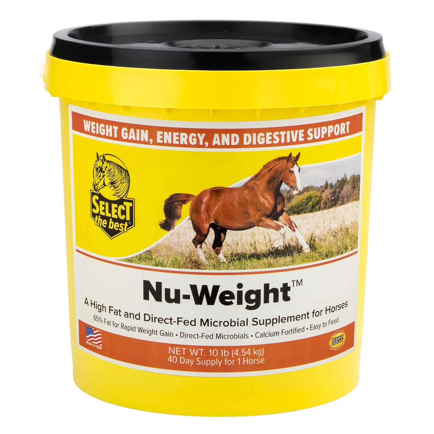 Nu-Weight High Fat Weight Gain, Energy, and Digestive Supplement for Horses, 10 lb - Image 1