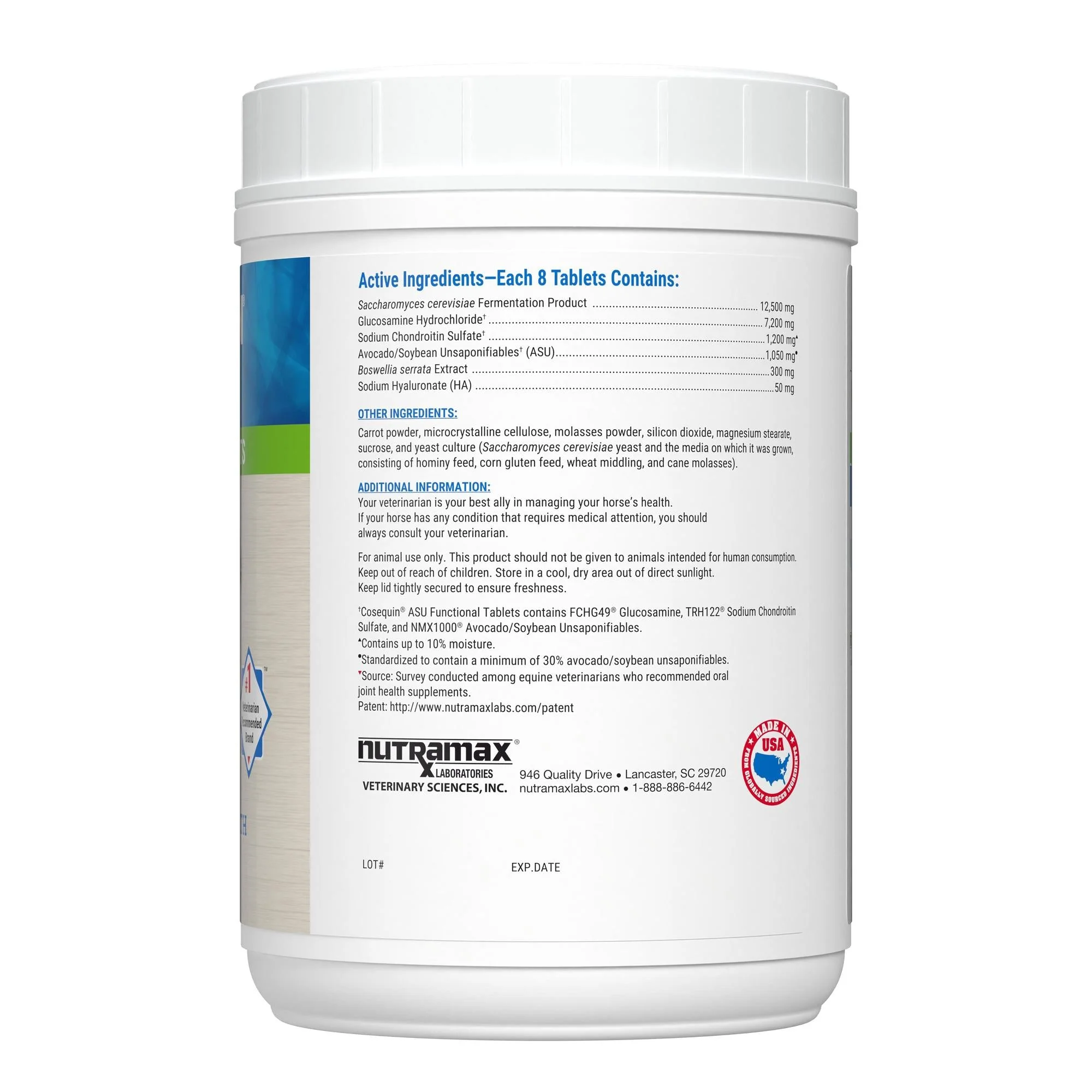Nutramax Cosequin ASU Joint & Digestive Health Functional Tablets for Horses, 240 Tablets - Image 3