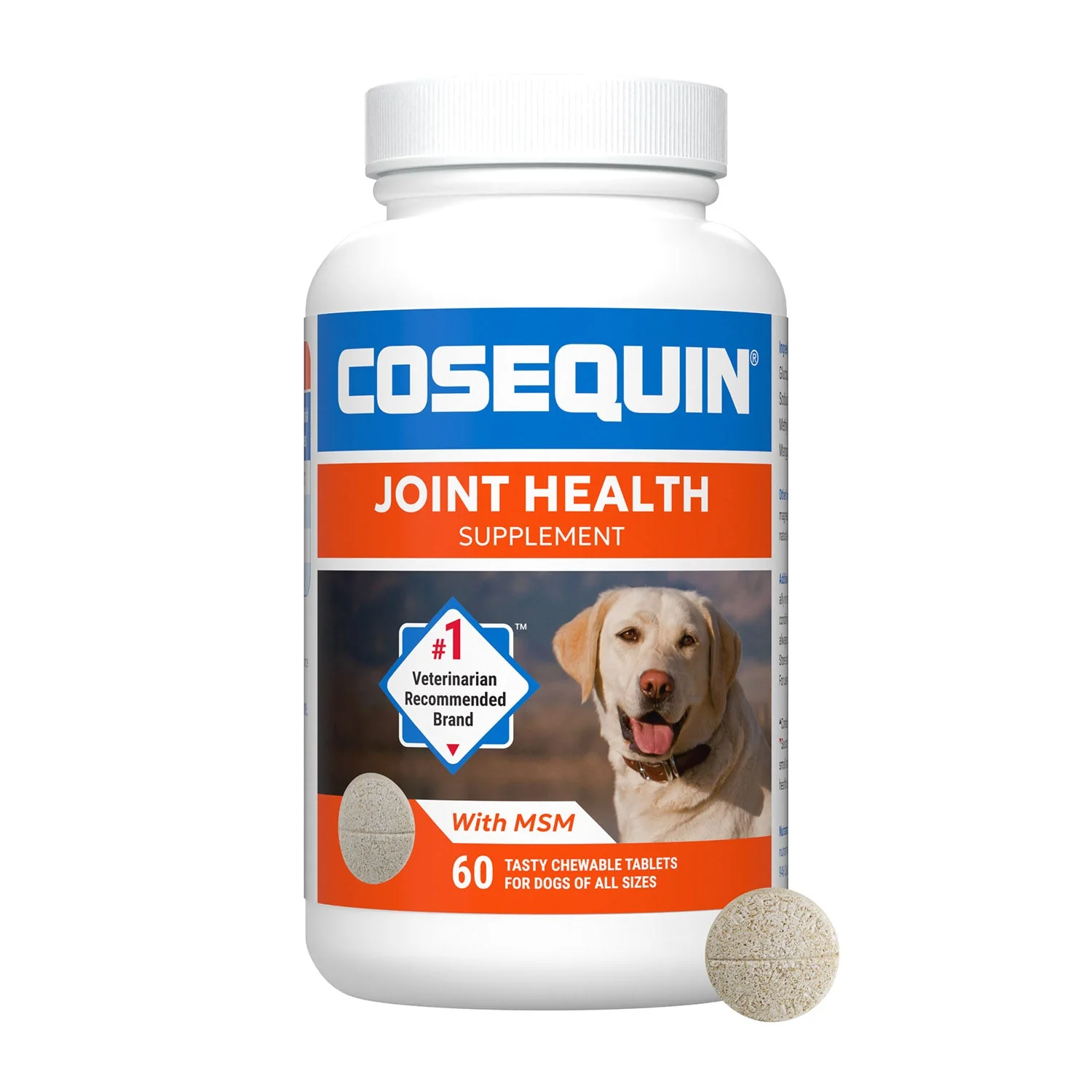 Nutramax Cosequin Maximum Strength Joint Health Plus MSM Supplement for Dogs, Chewable Tablets - Image 1