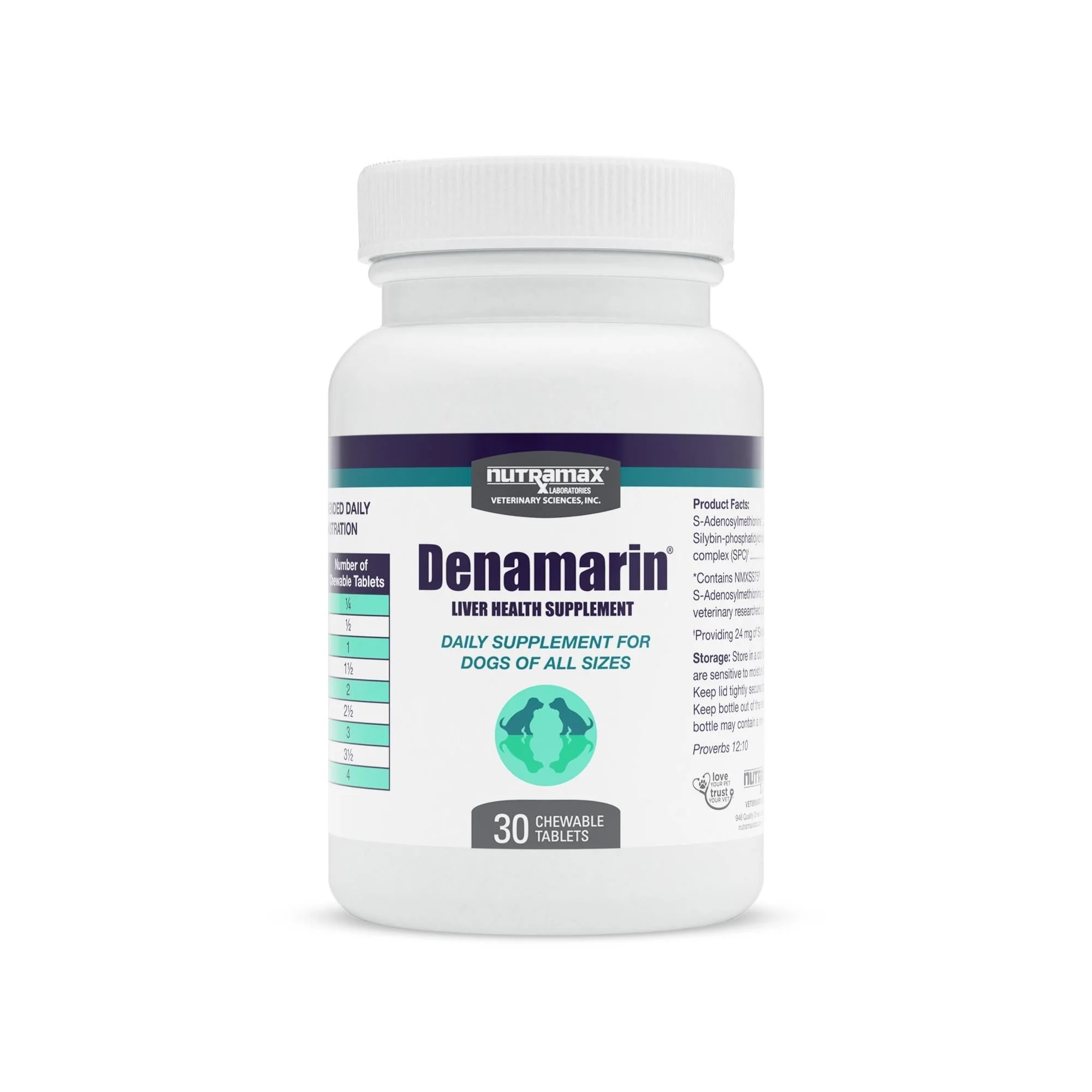 Nutramax Denamarin Liver Health Supplement for Dogs, Chewable Tablets - Image 1