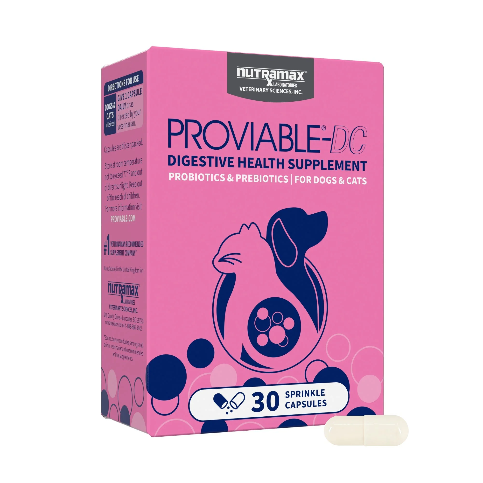 Nutramax Proviable-DC Capsules for Dogs & Cats - Image 1