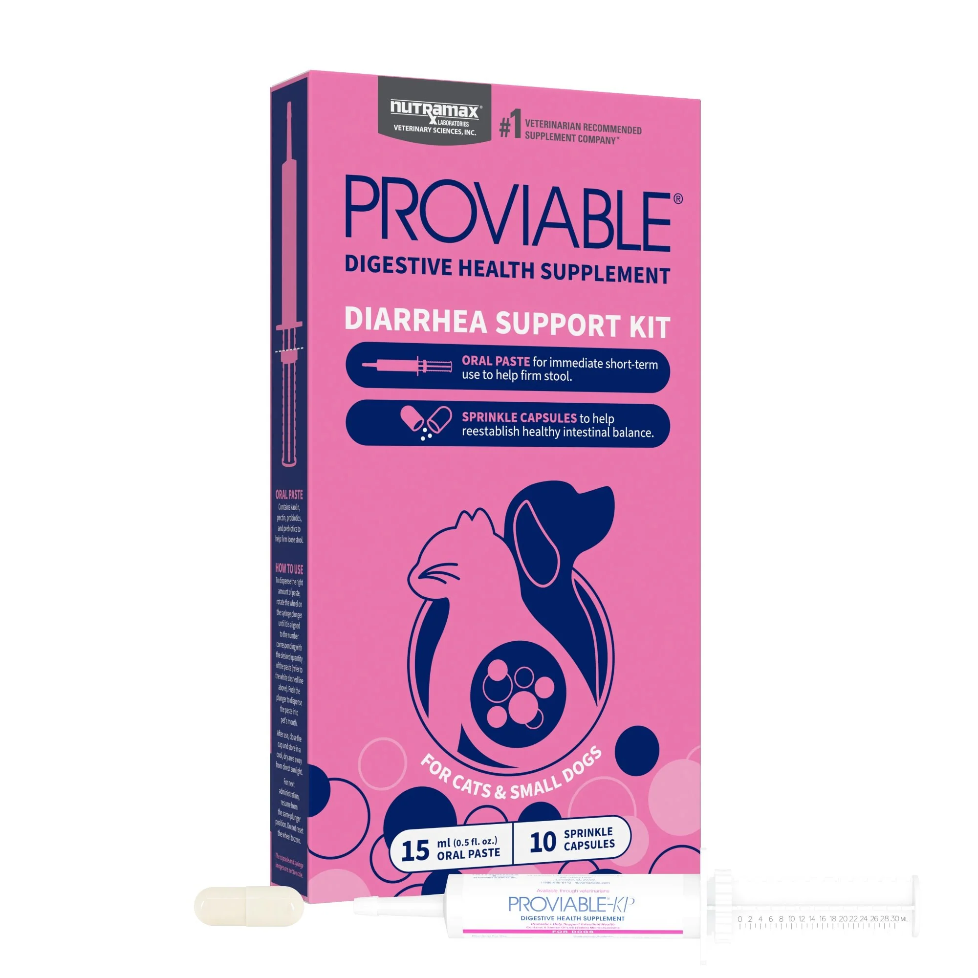 Nutramax Proviable-KP/DC Kit for Dogs and Cats, 10 Capsules - Image 1