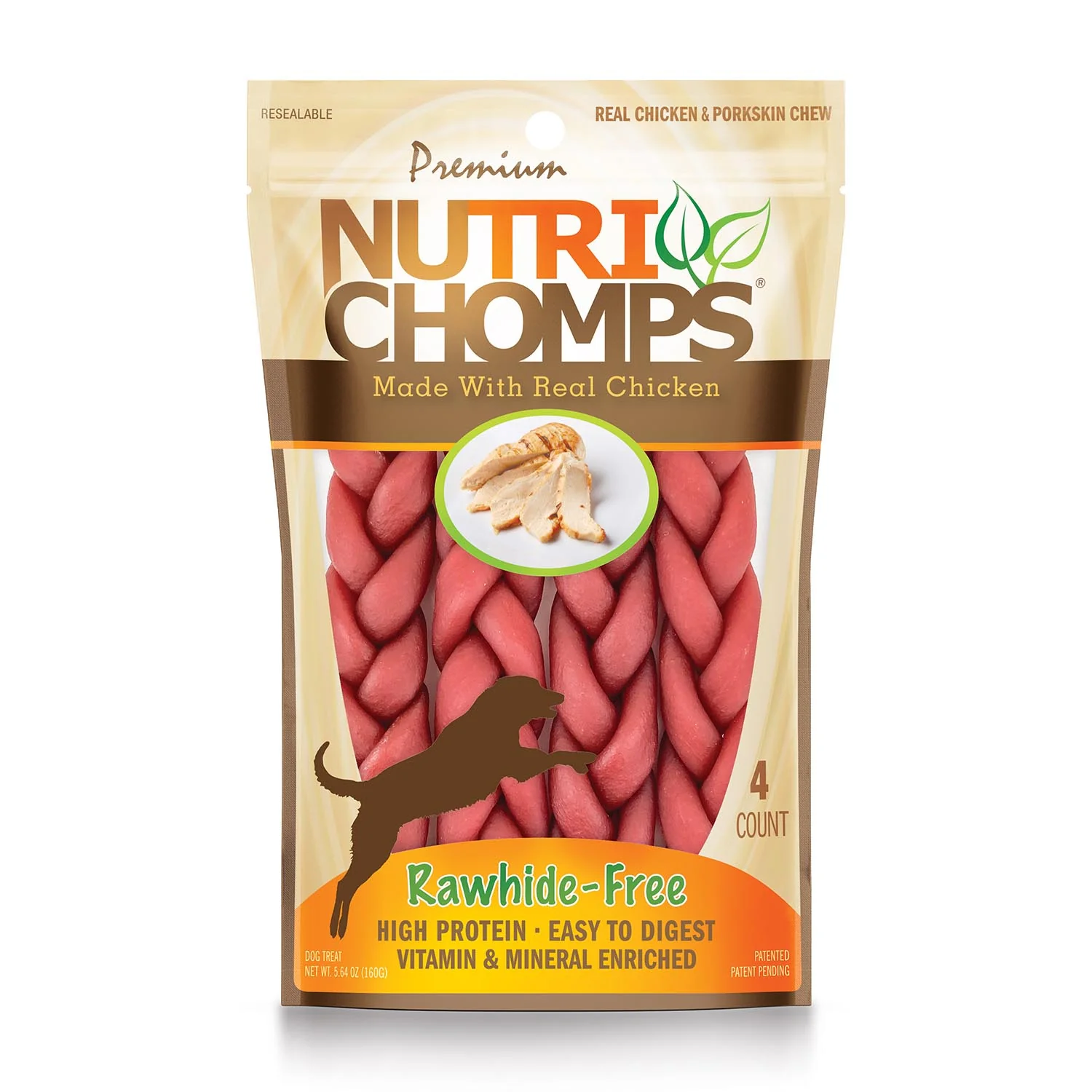 NutriChomps Rawhide-Free Dog Chews – Chicken, Milk, Peanut Butter & Mixed Flavor Braids – High Protein, Dental Health Treats for Small, Medium & Large Dogs - Image 1