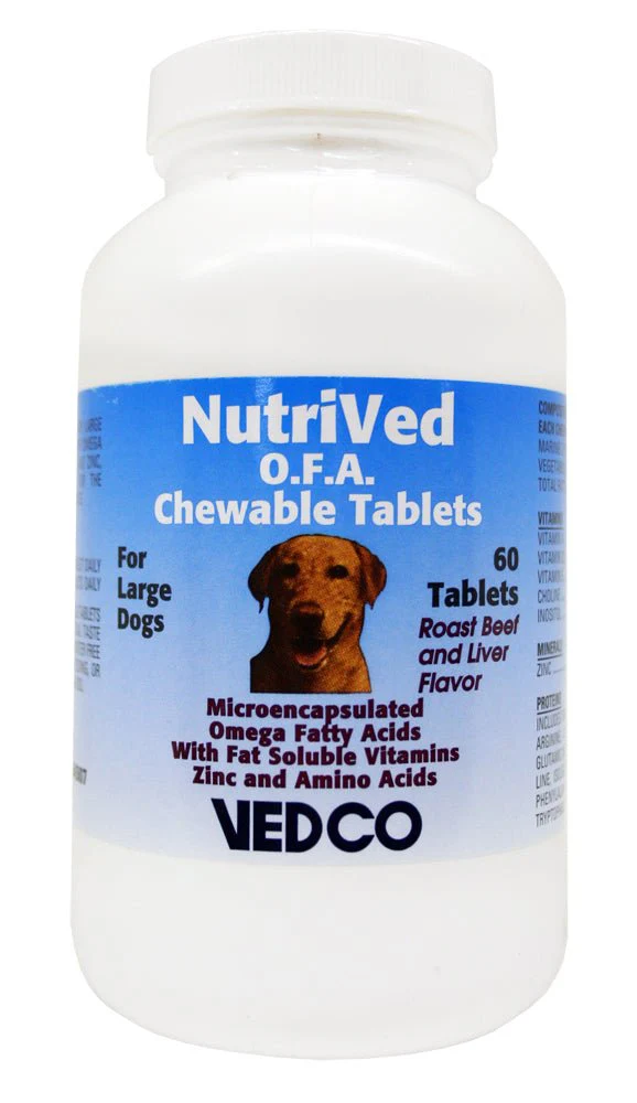NutriVed O.F.A. Chewable Tablets for Dogs – Skin, Coat & Immune Support, 60 Ct - Image 2