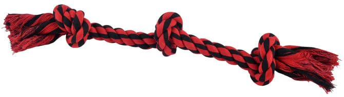 Nuts for Knots 3-Knot Rope Dog Toy 15" – Durable Tug & Chew Toy (Assorted Colors, 1 Count) - Image 1