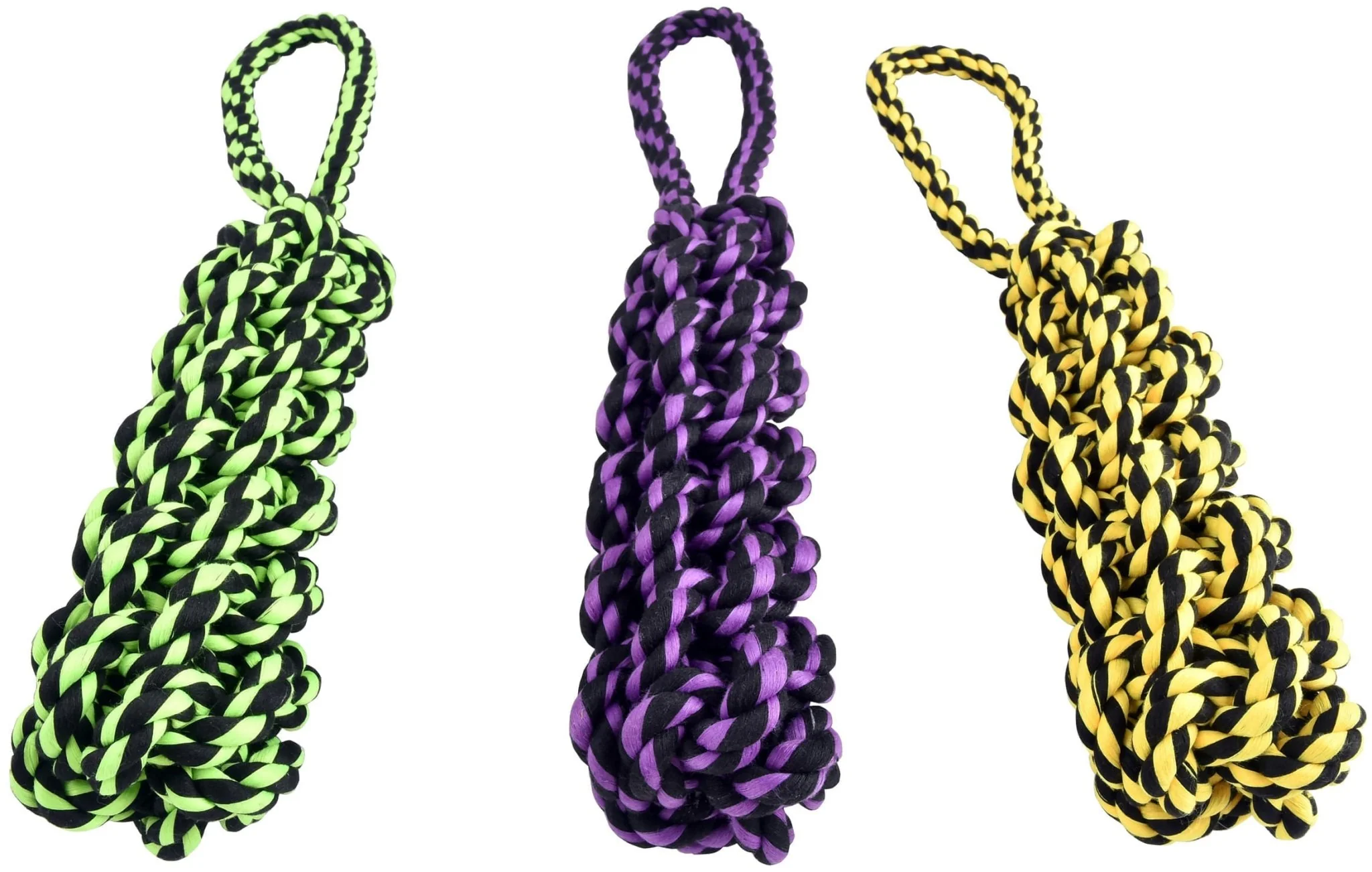 Nuts for Knots Rope Tug with Braided Stick, 16" (Assorted Colors, 1 Count) - Image 1
