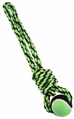 Nuts For Knots Rope Tug with Tennis Ball, 20″