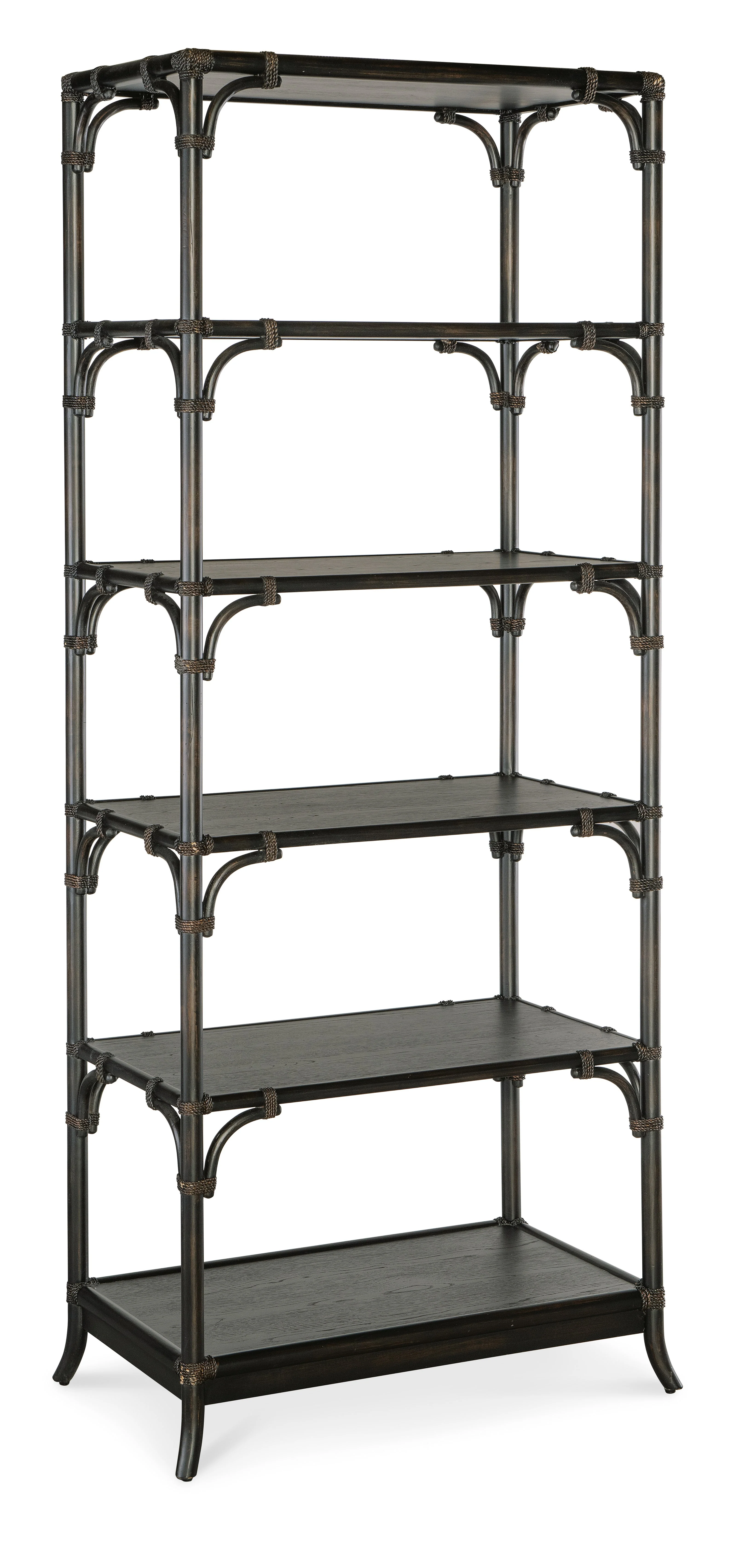 Retreat Pole Rattan Bookcase | Black Sand