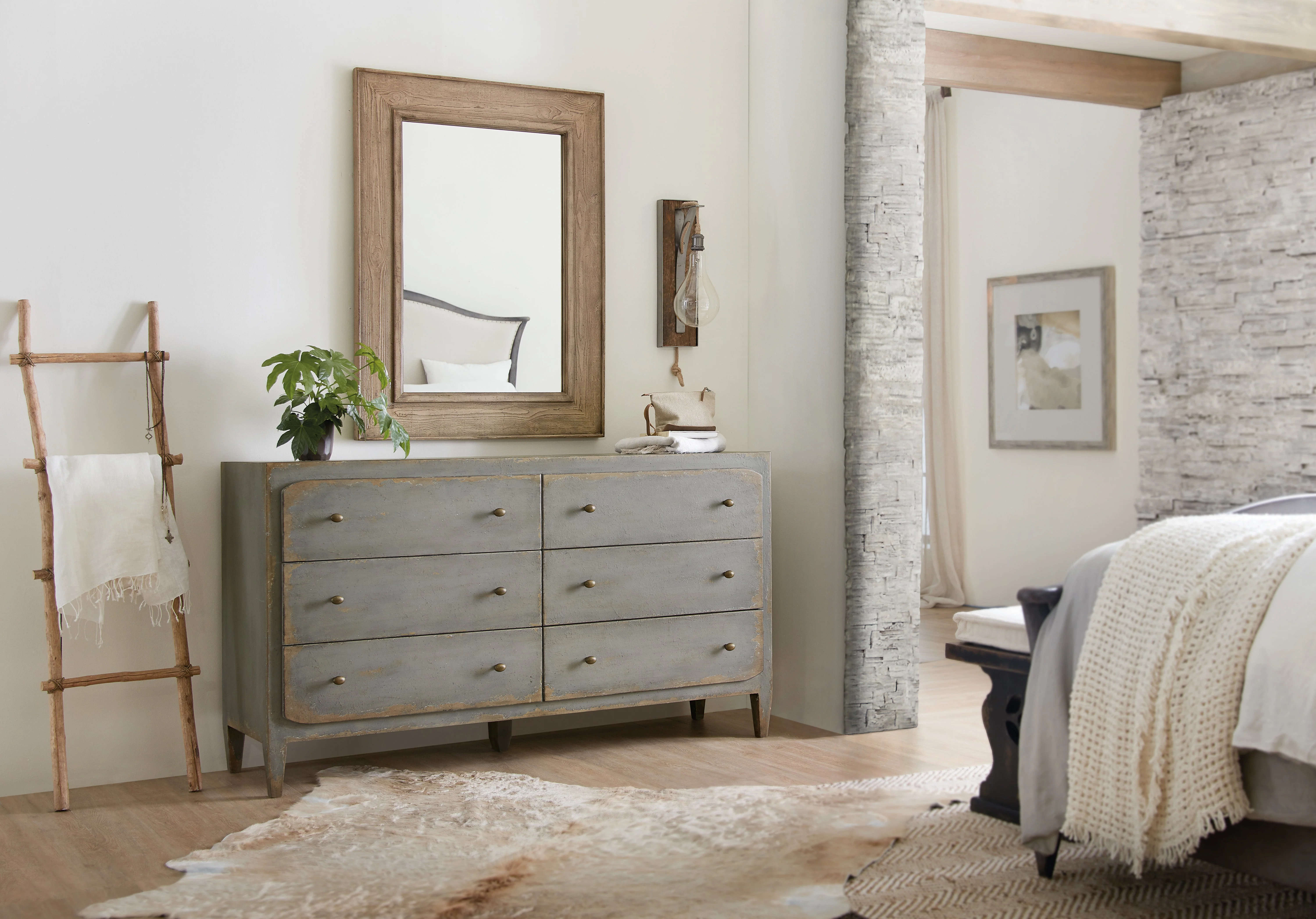 Ciao Bella Six-Drawer Dresser- Speckled Gray - Image 3
