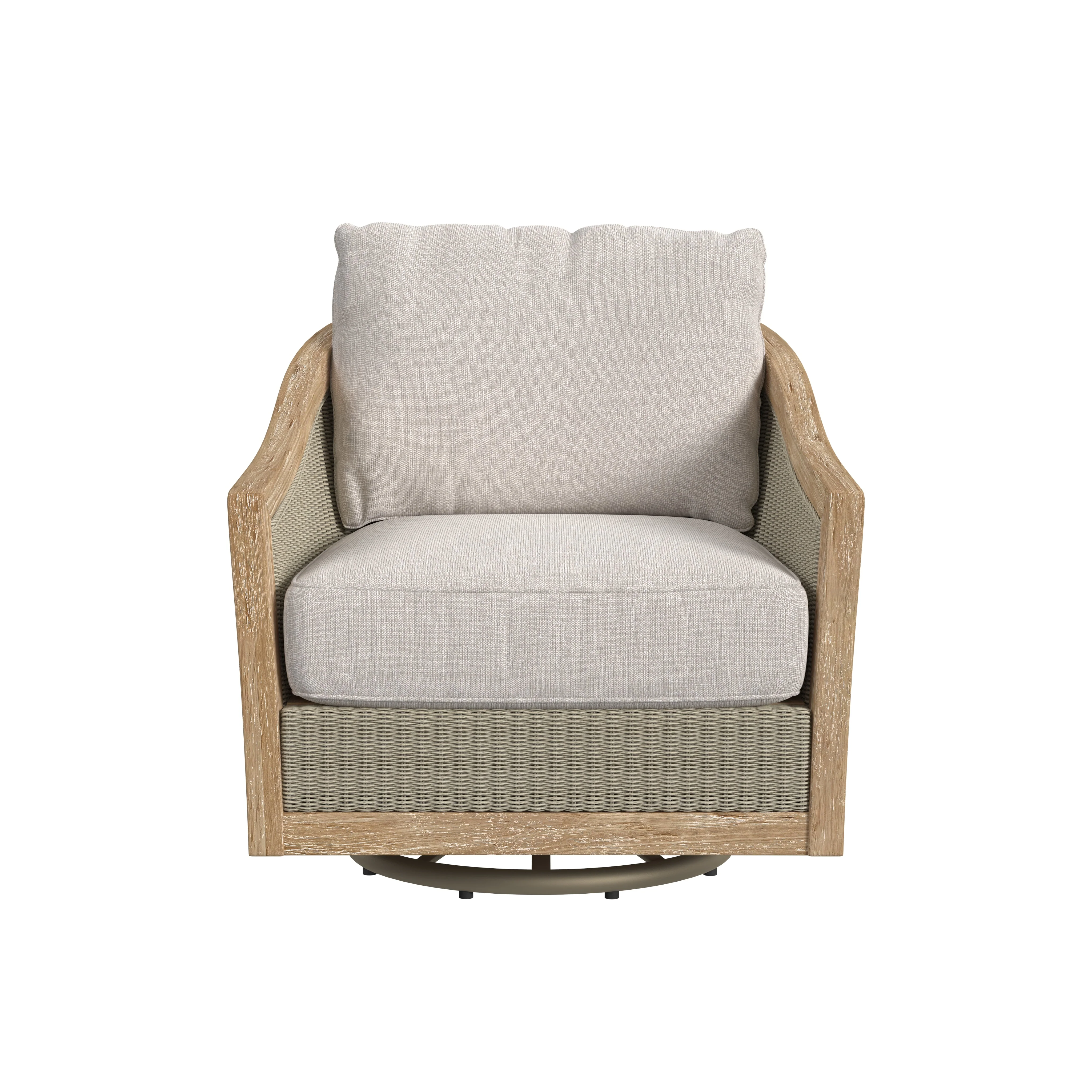 Cambria Swivel Club Chair in Canvas Canvas w/ Self Welt - Image 2