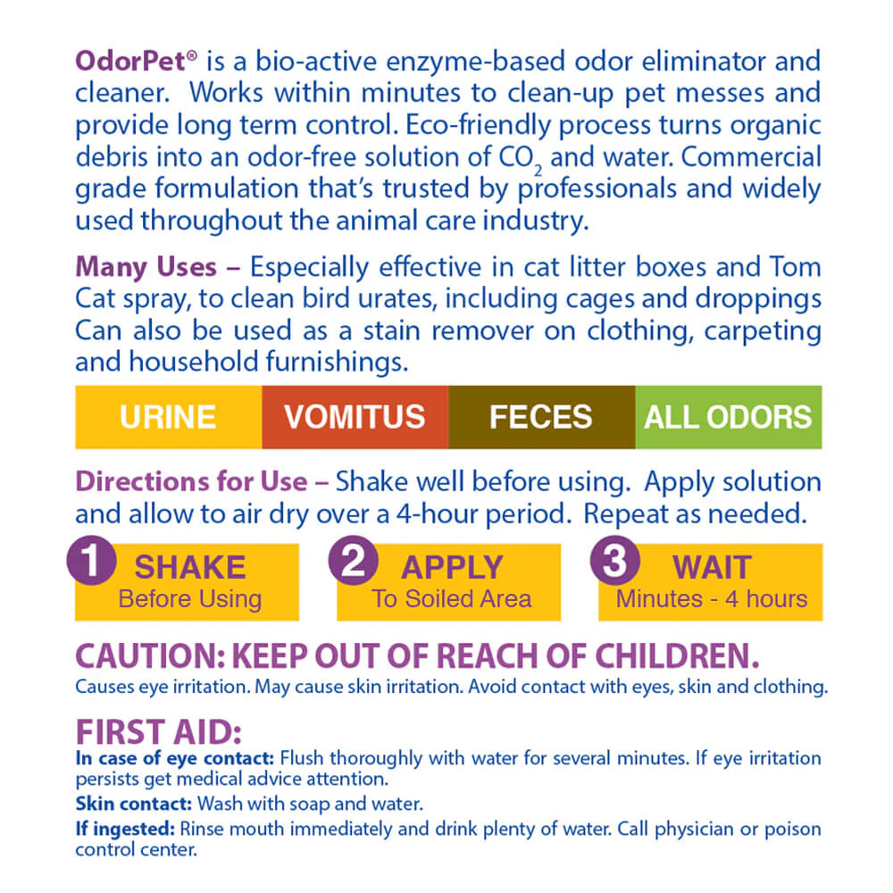 OdorPet Carpet & Floor Stain & Odor Remover – Ready-to-Use Odor Counteractant, 16 oz - Image 2