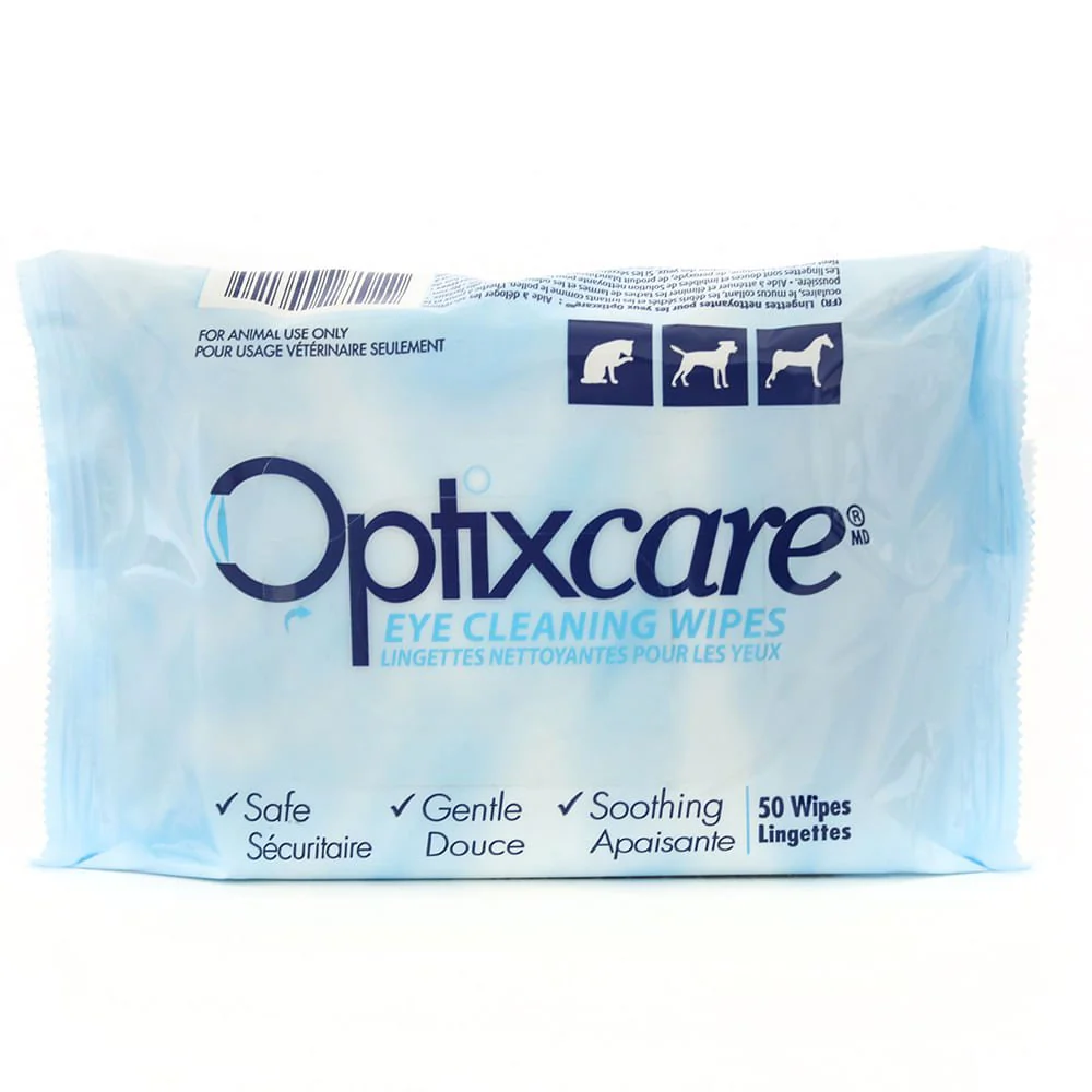 Optixcare Eye Cleaning Wipes for Animals, 50 Wipes - Image 1