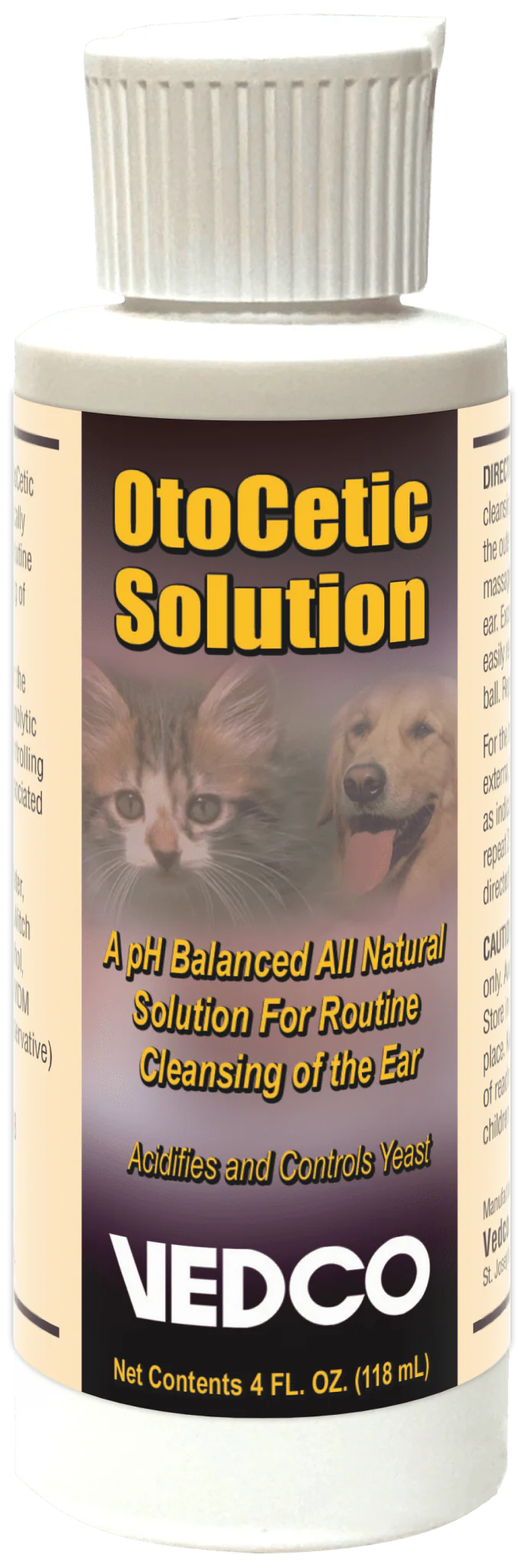OtoCetic Solution, 4 oz – All-Natural Ear Cleanser for Dogs & Cats, Controls Yeast & Odor - Image 1