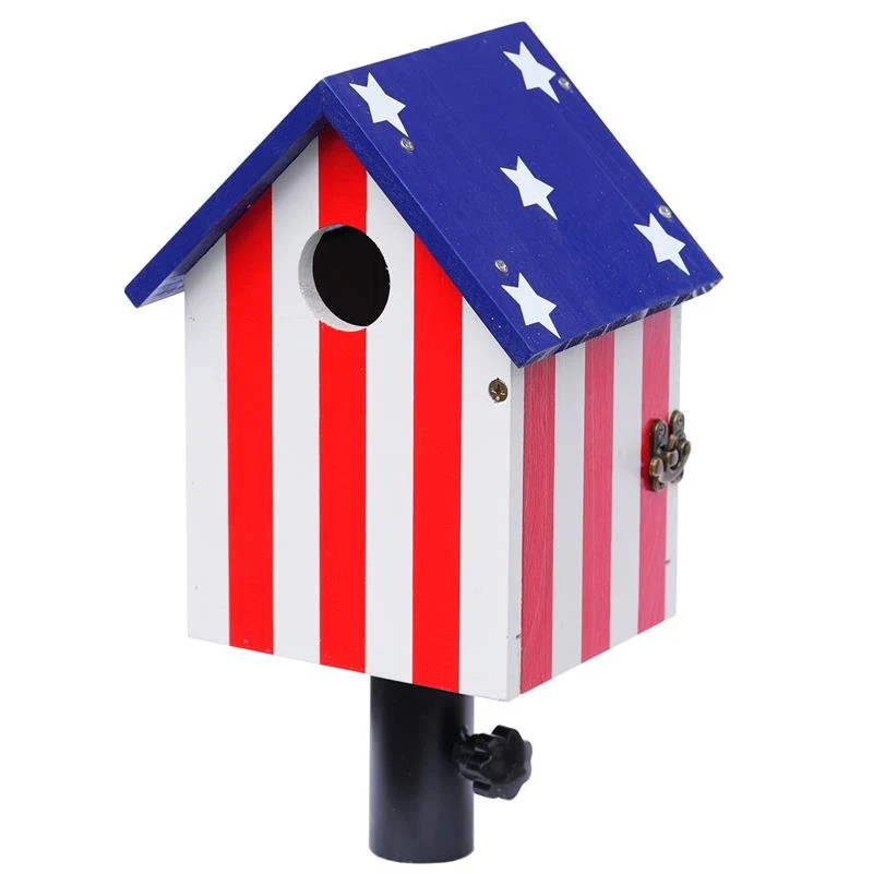 Outdoor Bluebird House with Baby Steps – Durable Pine, T-Post Mountable Adaptor Included - Image 2