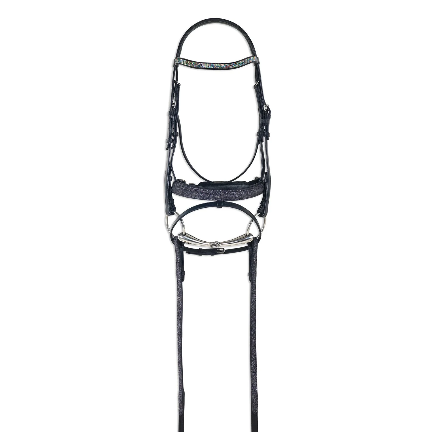 Ovation Fantasia Dressage Bridle, Black/Pastel - Image 1