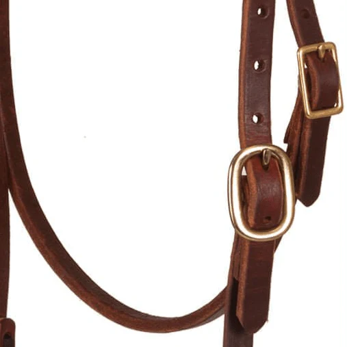 Oxbow Tack Premium Harness Leather Pre-Oiled Browband Headstall - Image 3