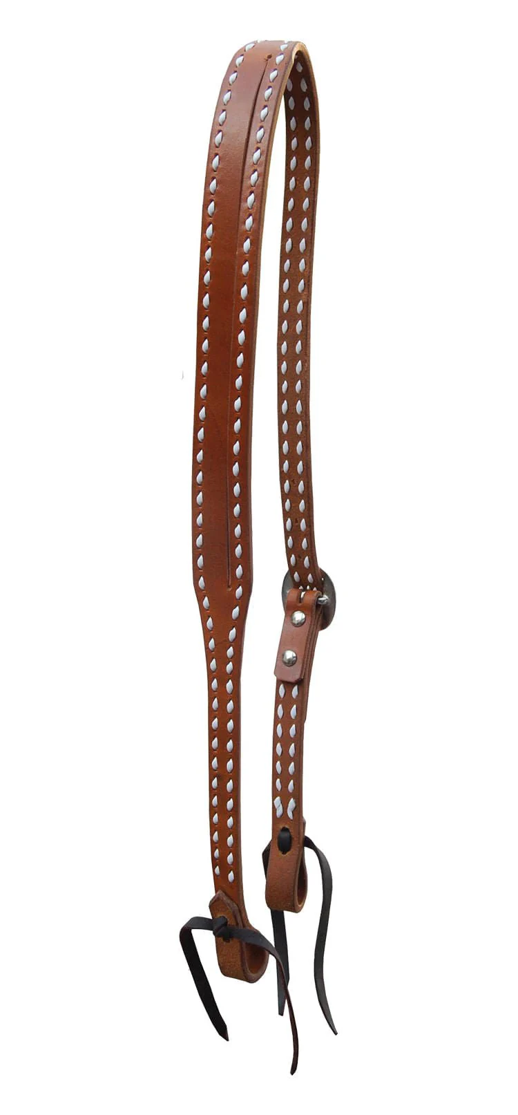 Oxbow Tack Split Ear Harness Leather Headstall with Buckstitch - Image 1