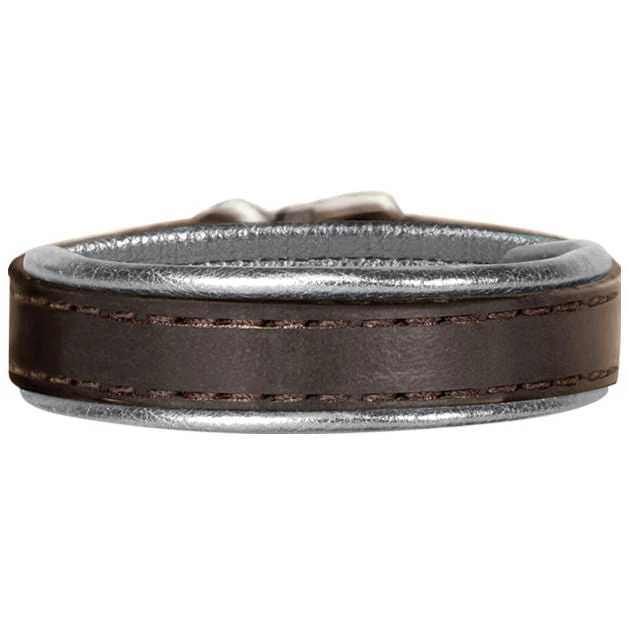 Padded Metallic Leather Bracelet with Engraved Plate - Image 3
