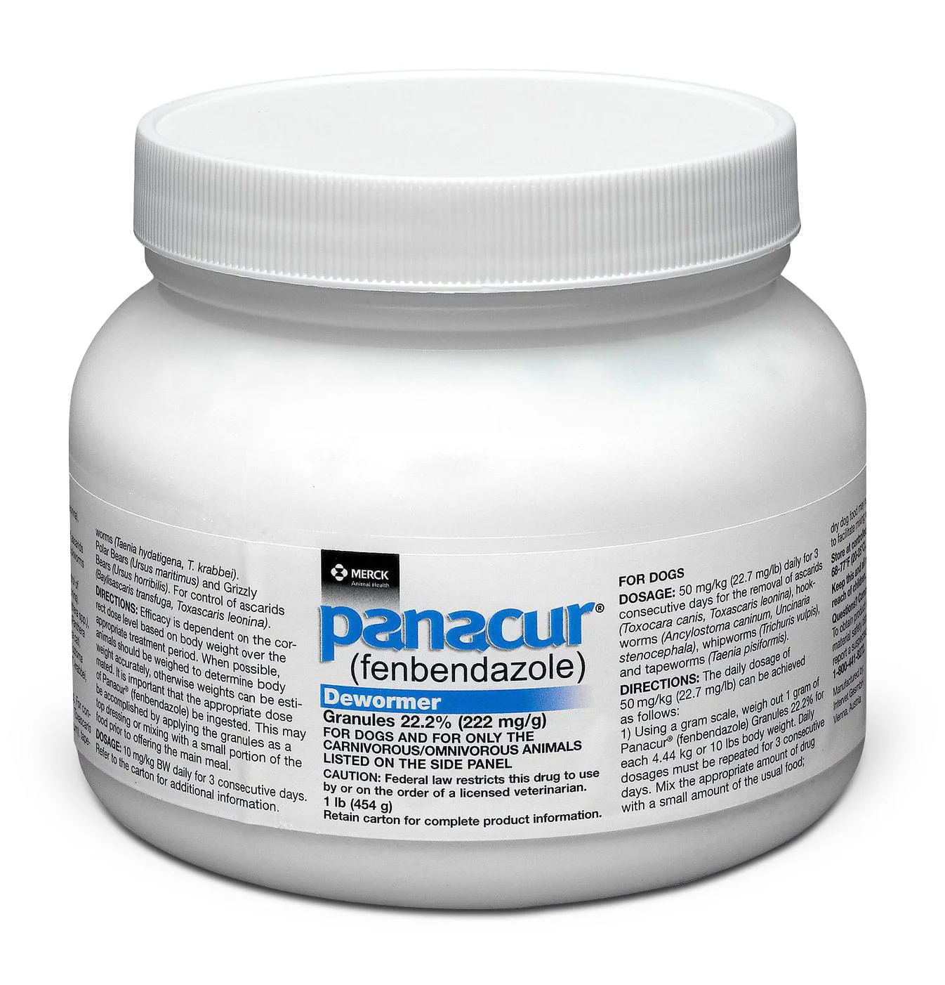Rx Panacur for Dogs (fenbendazole Granules) 22.2%, 1 lb Economy Tub - Image 2