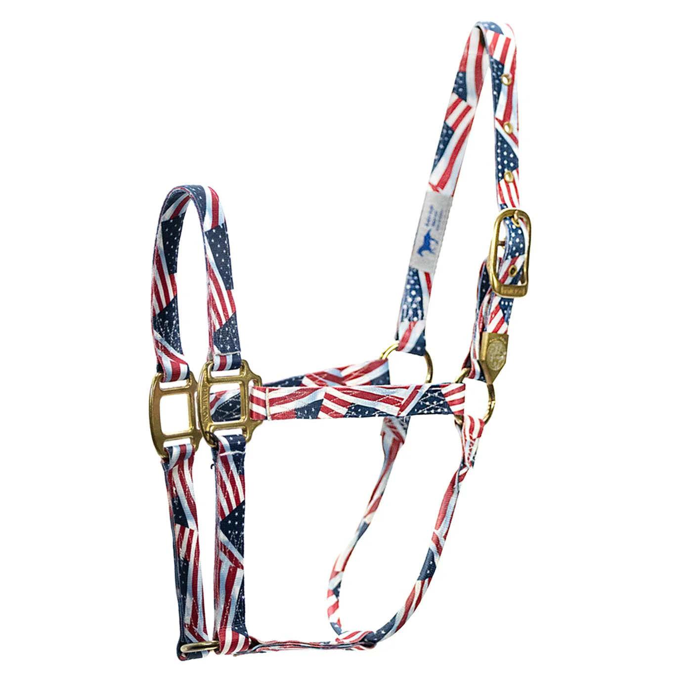 Patriotic Flag Foal Horse Halter – 3/4″ Adjustable Nylon Halter