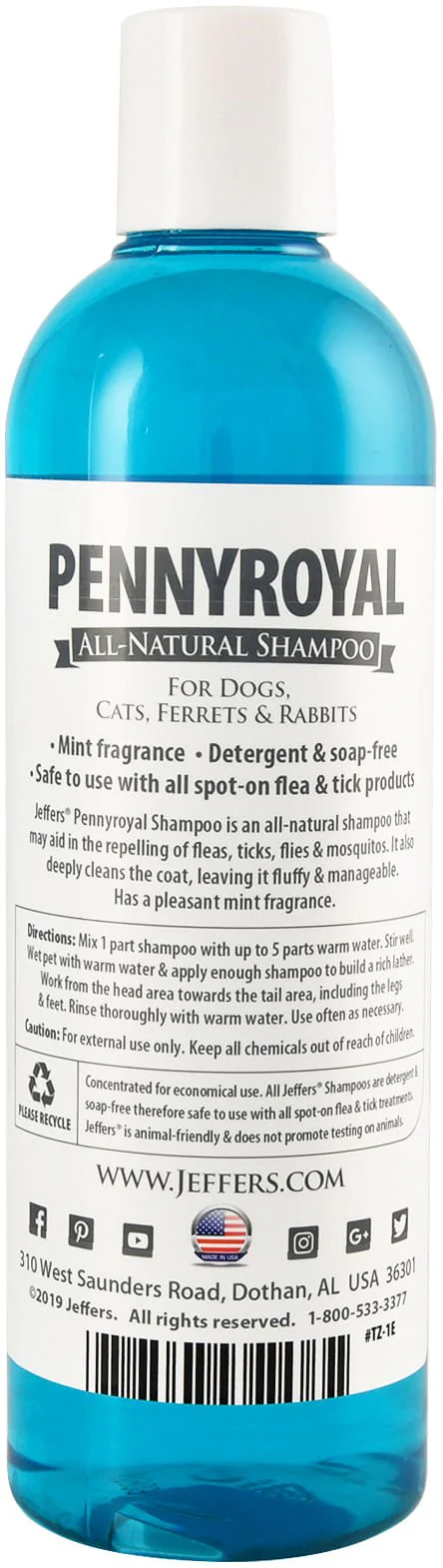 Jeffers Natural Flea & Tick Pennyroyal Dog Shampoo - Aids in Repelling Fleas, Ticks, Flies & Mosquitos - Image 3