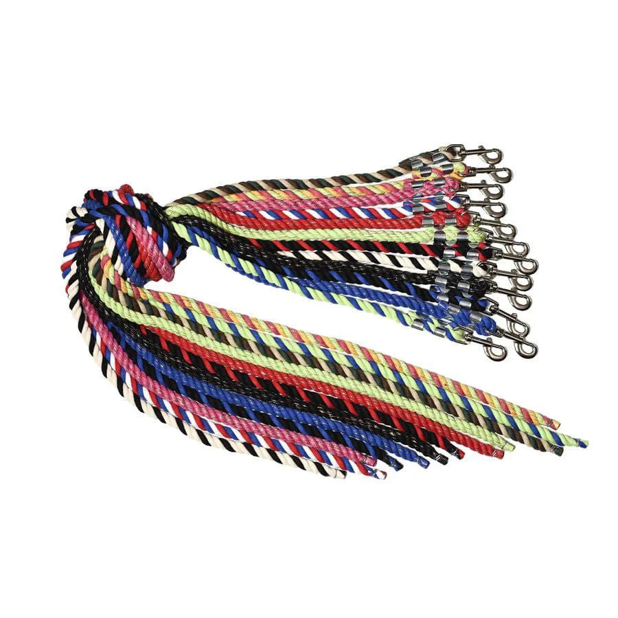 Perri’s Amish-Made Glitter or Multi-Colored Cotton Horse Lead Rope, Assorted, 1/2″ x 6′
