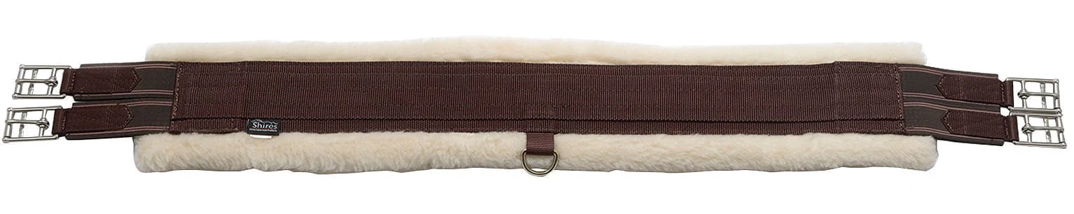 Arma Nylon Fleece Lined Girth for Horses, Brown