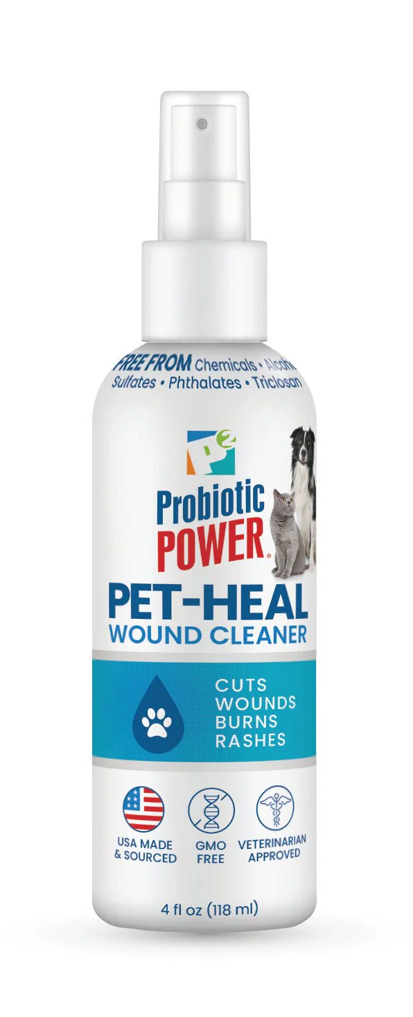 Pet-Heal Probiotic Wound Cleaner for Dogs & Cats, 4 oz – Veterinarian Approved, All-Natural, Organic, Vegan, Eco-Friendly, GMO-Free, Allergy-Free, Kid-Safe - Image 1