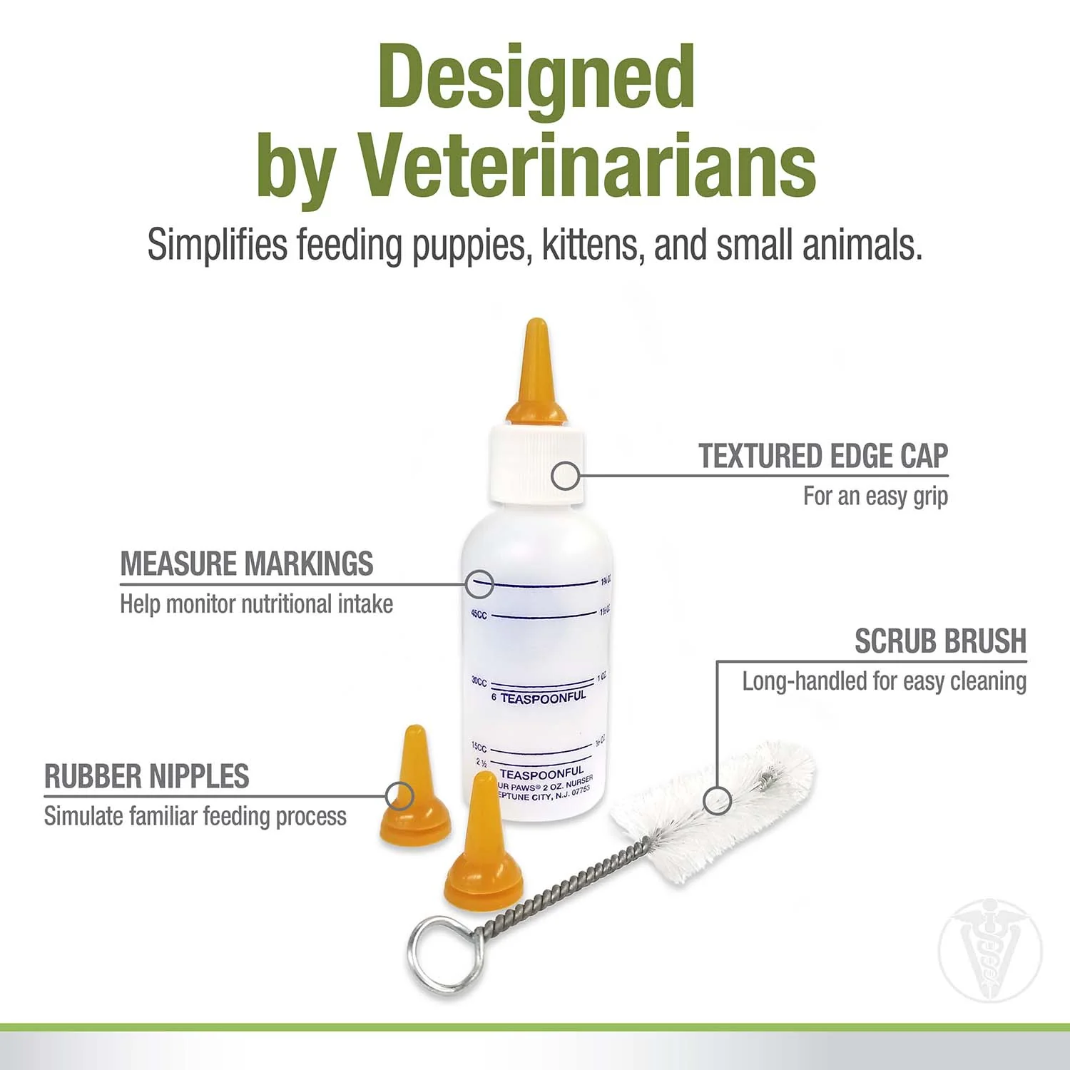 Pet Nursing Kit, Bottle and Brush, 2 oz - Image 3