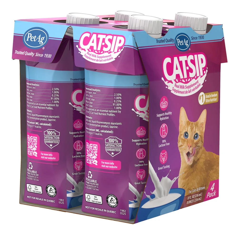 PetAg Cat-Sip Real Milk Treat - Ready to Feed Snack for Cats - 4 Pack - Image 3