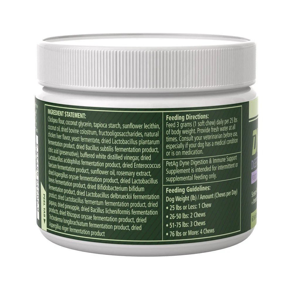 PetAg Dyne Digestion & Immune Support Soft Chews with Probiotics for Dogs, 60 ct - Image 2