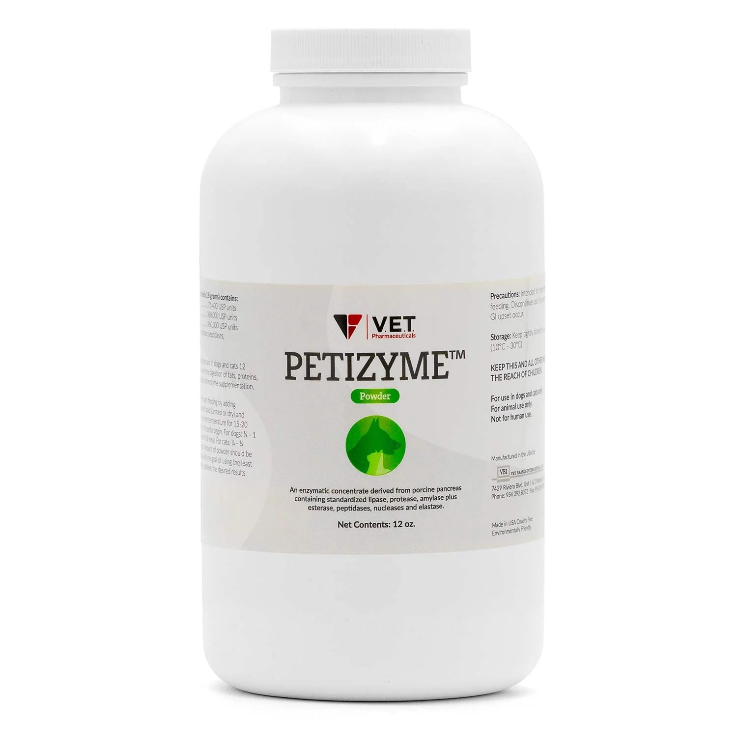 PETIZYME Digestive Aid Powder for Dogs and Cats, 12 oz - Image 1